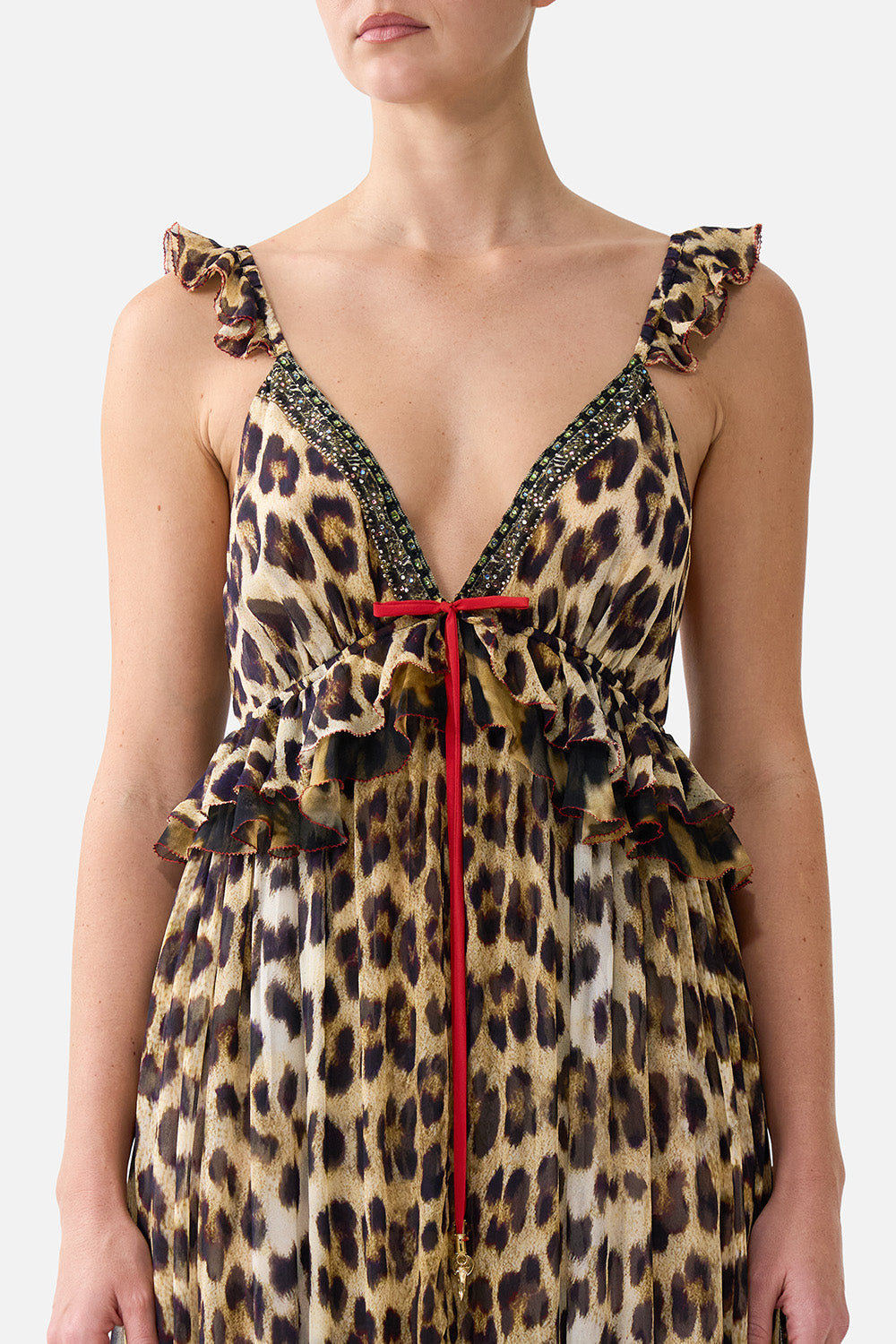 The Leotigra Land Frill Bralette Long Dress