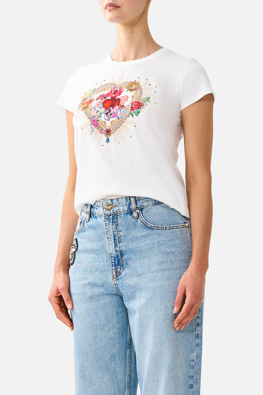 The CAMILLA SLIM FIT ROUND NECK T-SHIRT PAINTED PRAYERS