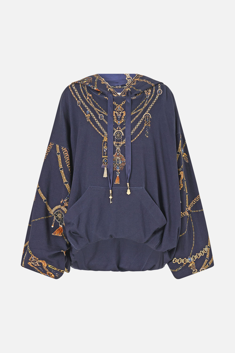 OVERSIZED SLOUCH HOODIE CLOAKED IN BAROQUE