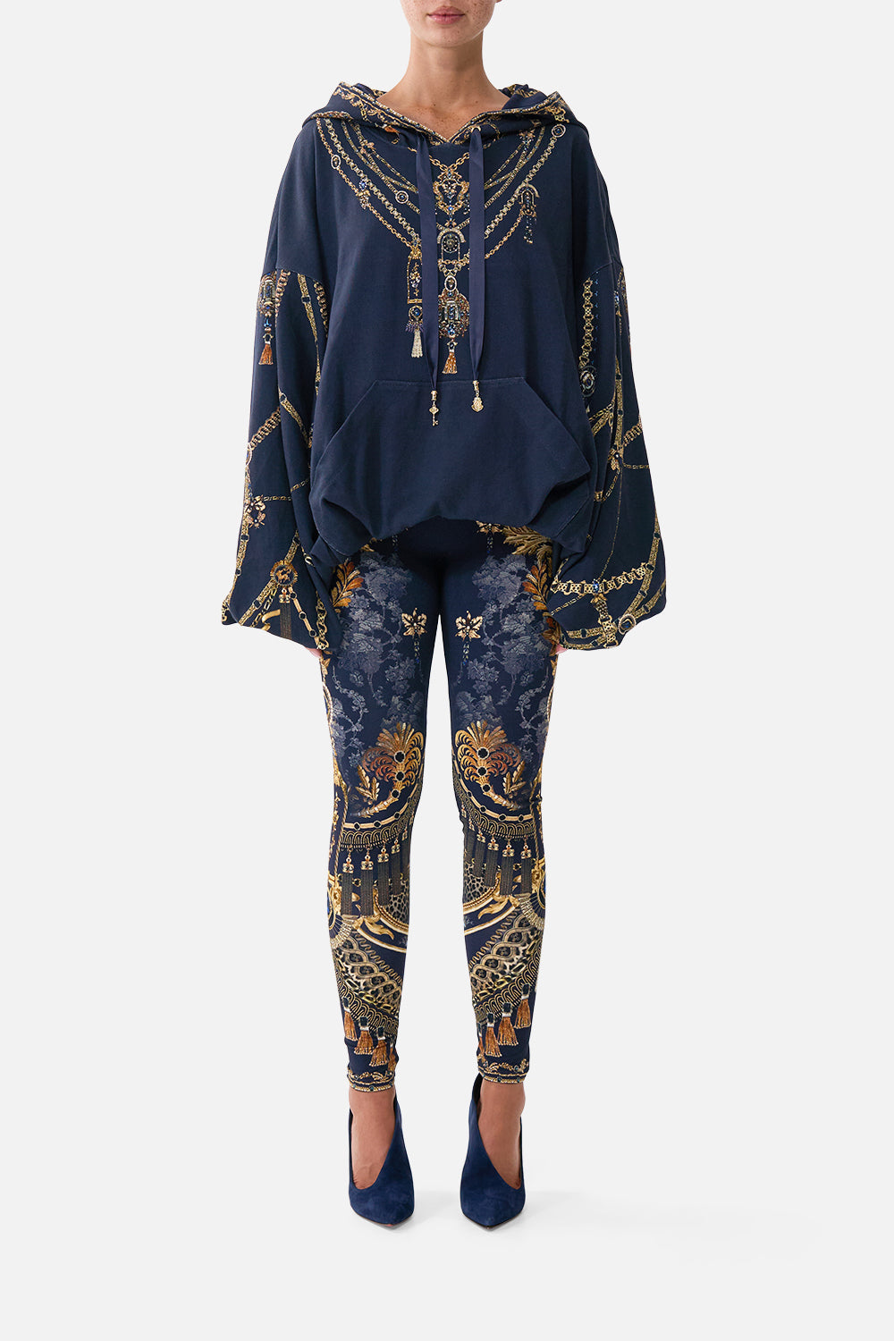OVERSIZED SLOUCH HOODIE CLOAKED IN BAROQUE