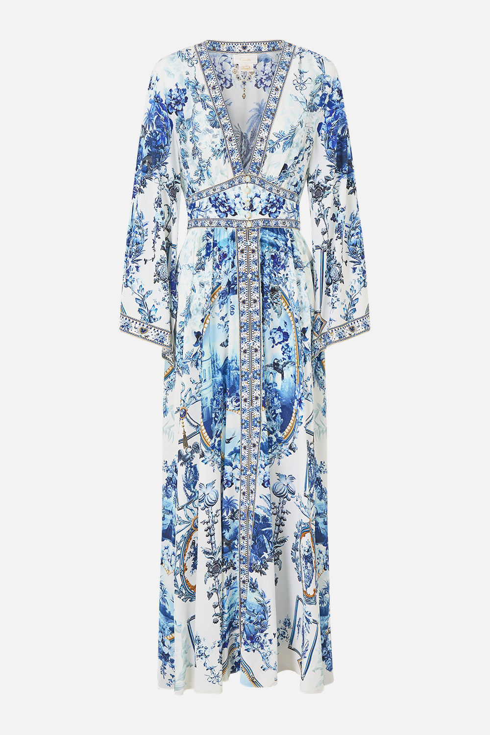 The CAMILLA KIMONO SLEEVE DRESS WITH SHIRRING DETAIL THE PORCELAIN PARLOUR
