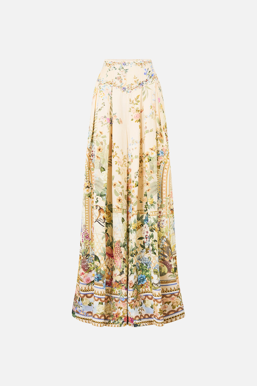 PANTALÓN DE PIERNA ANCHA CON CINTURA CORSET MAESTRA DE VERANO