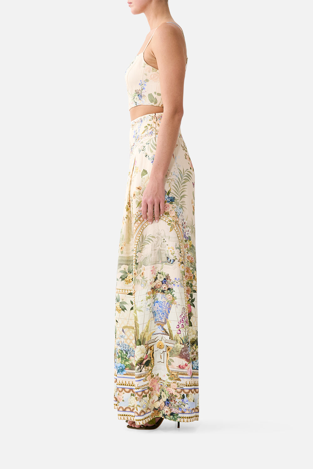 PANTALÓN DE PIERNA ANCHA CON CINTURA CORSET MAESTRA DE VERANO