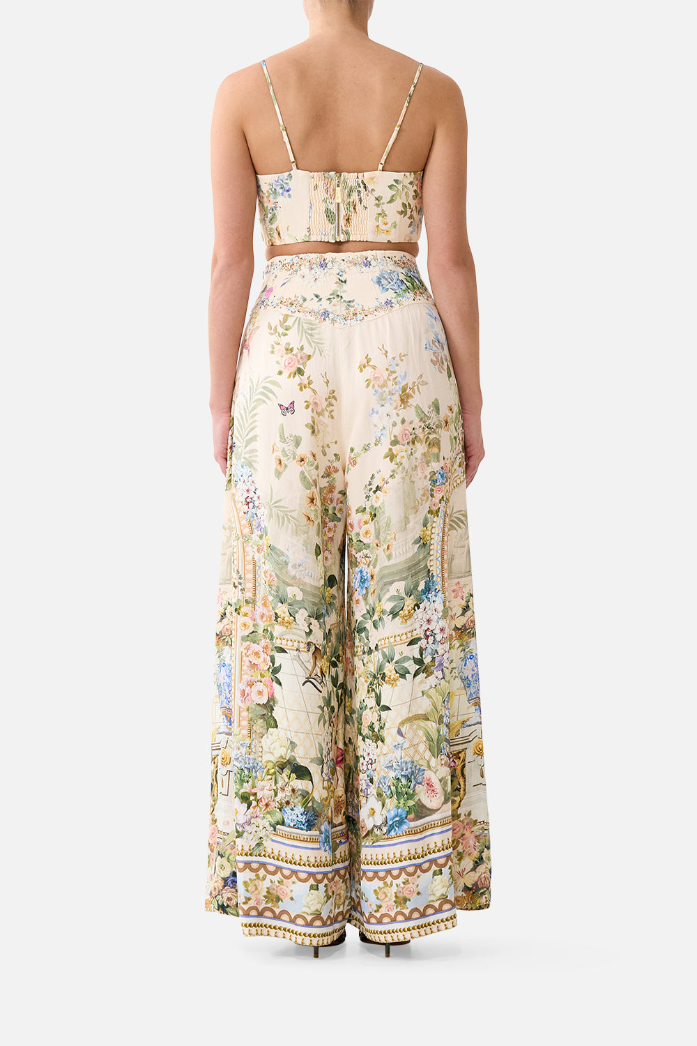 PANTALÓN DE PIERNA ANCHA CON CINTURA CORSET MAESTRA DE VERANO