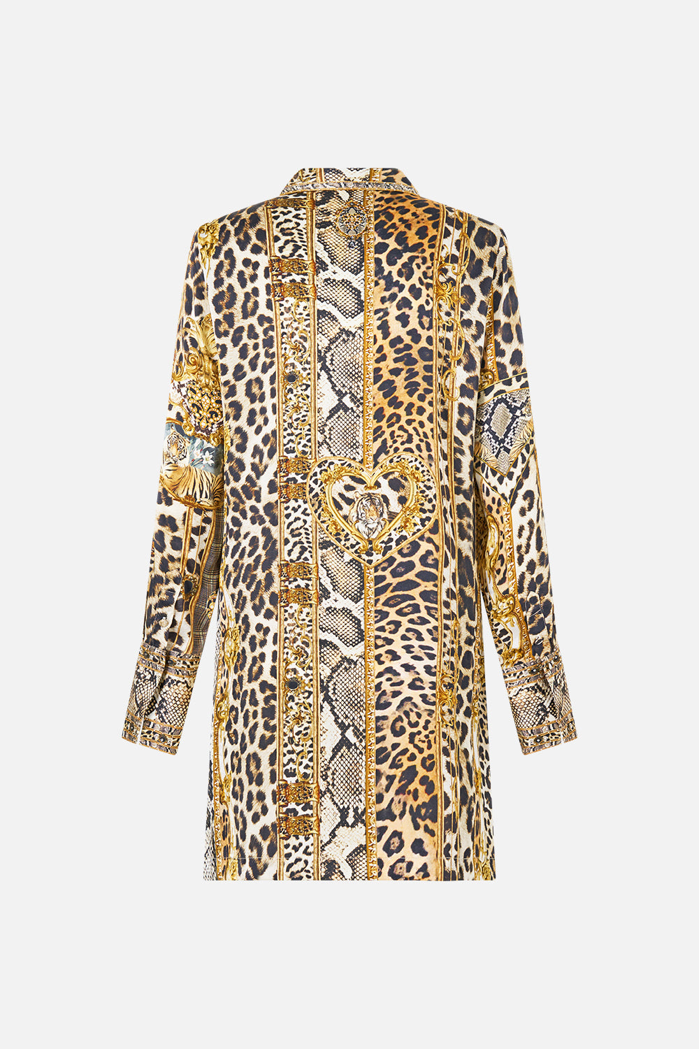 The CAMILLA Mini Shirt Dress Leopard Libertine in our Leopard Libertine print.