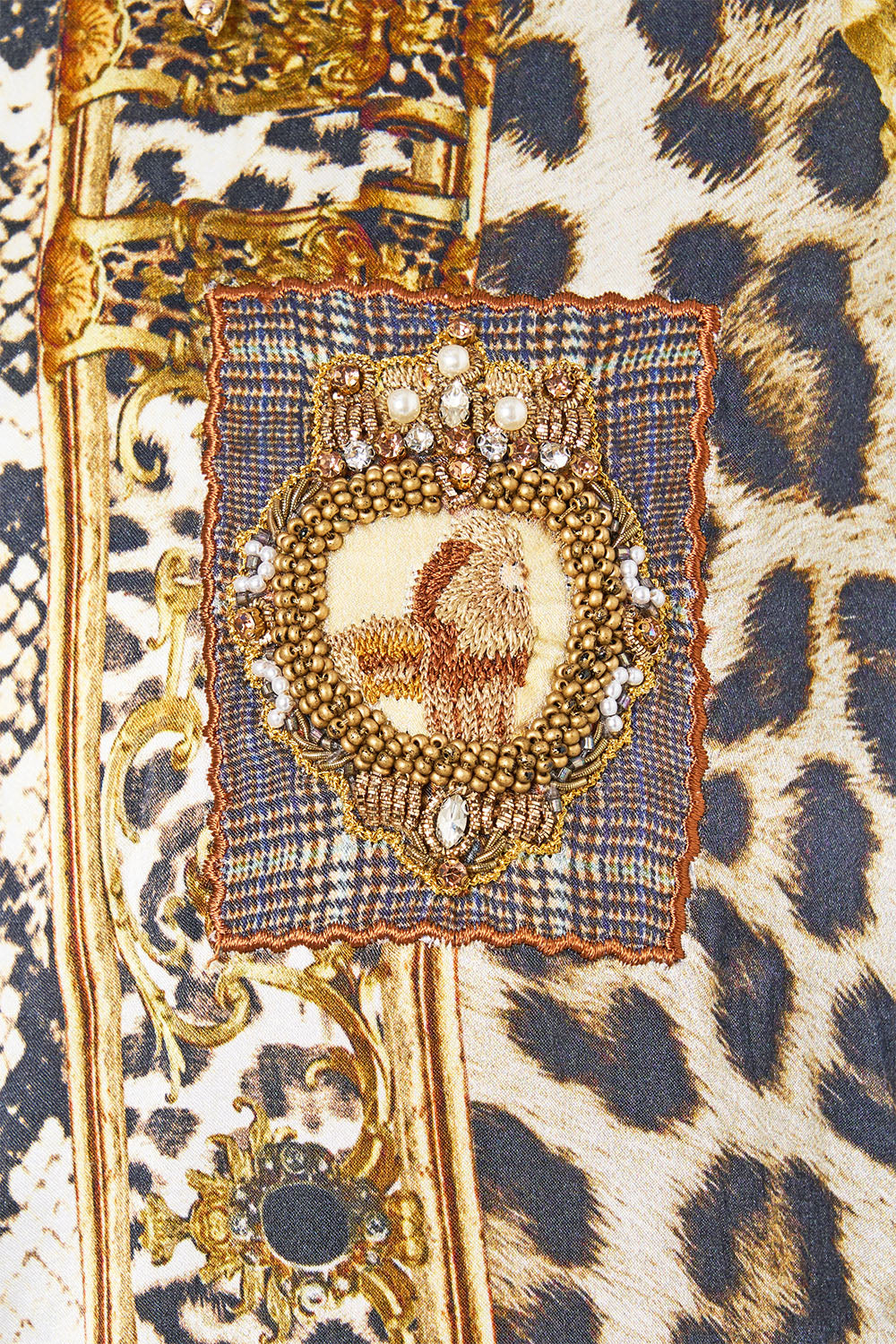 The CAMILLA Mini Shirt Dress Leopard Libertine in our Leopard Libertine print.