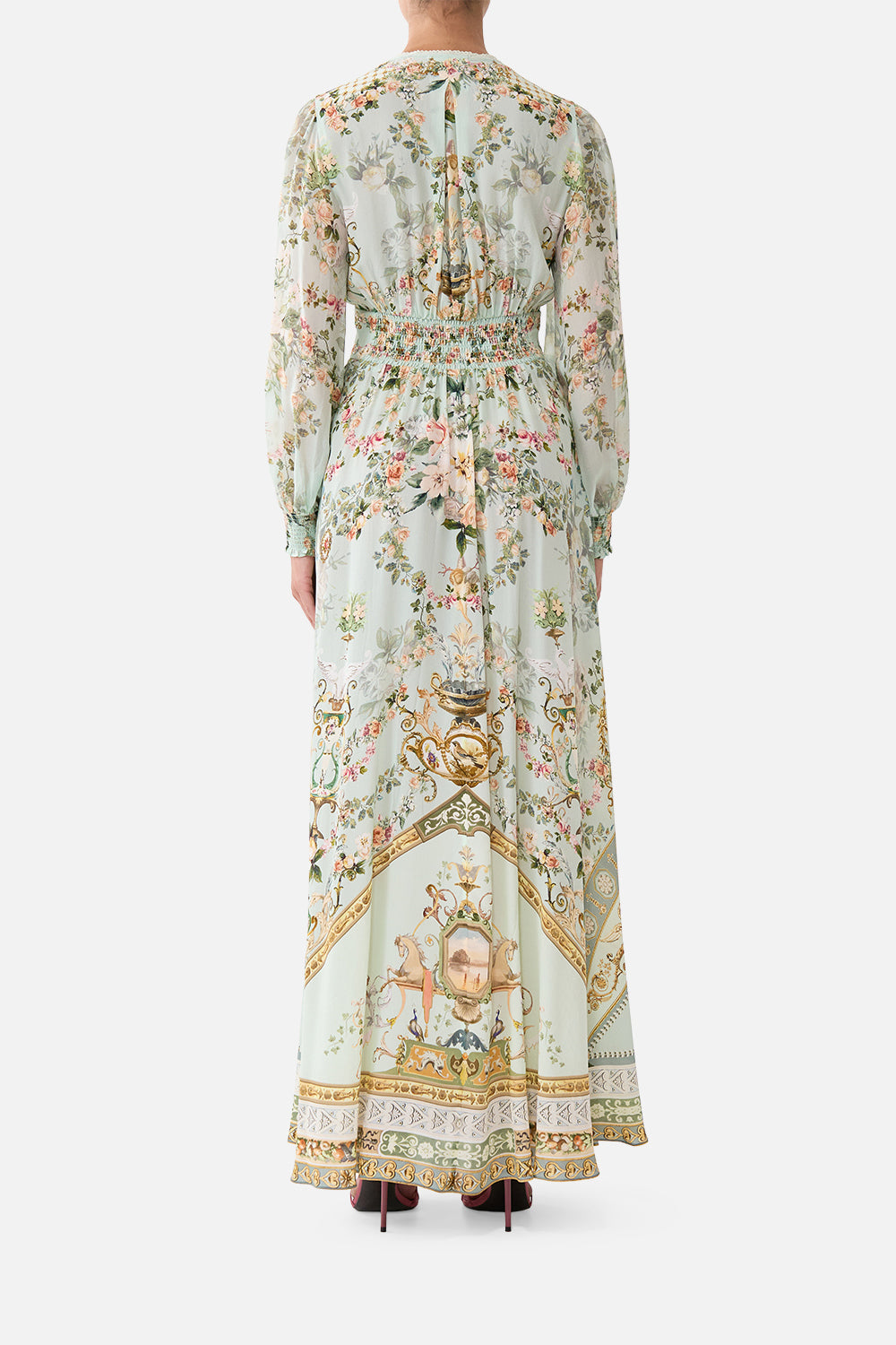 The CAMILLA BUTTON DRESS WITH SHAPED WAISTBAND WILDFLOWER WUNDERLAND