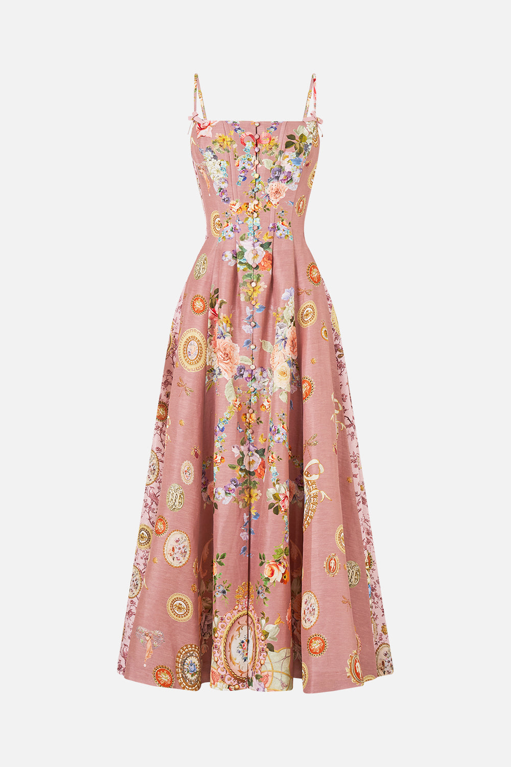 The CAMILLA CORSET DRESS WITH LONG FLARED SKIRT CHAMBER OF BLOOMS