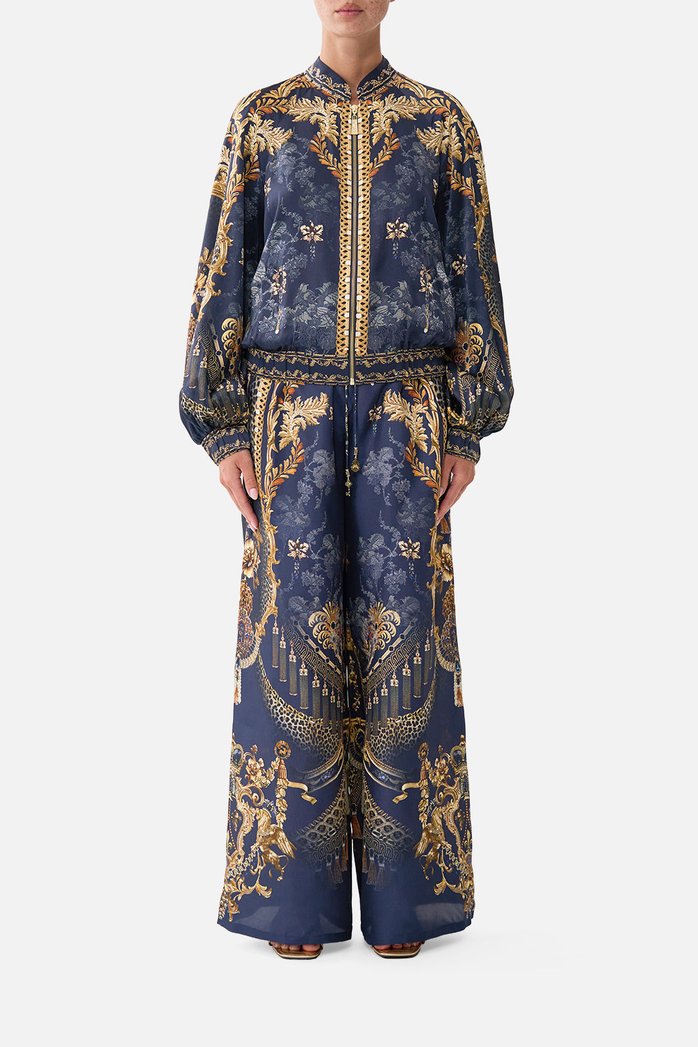 STRAIGHT LEG PANT CLOAKED IN BAROQUE