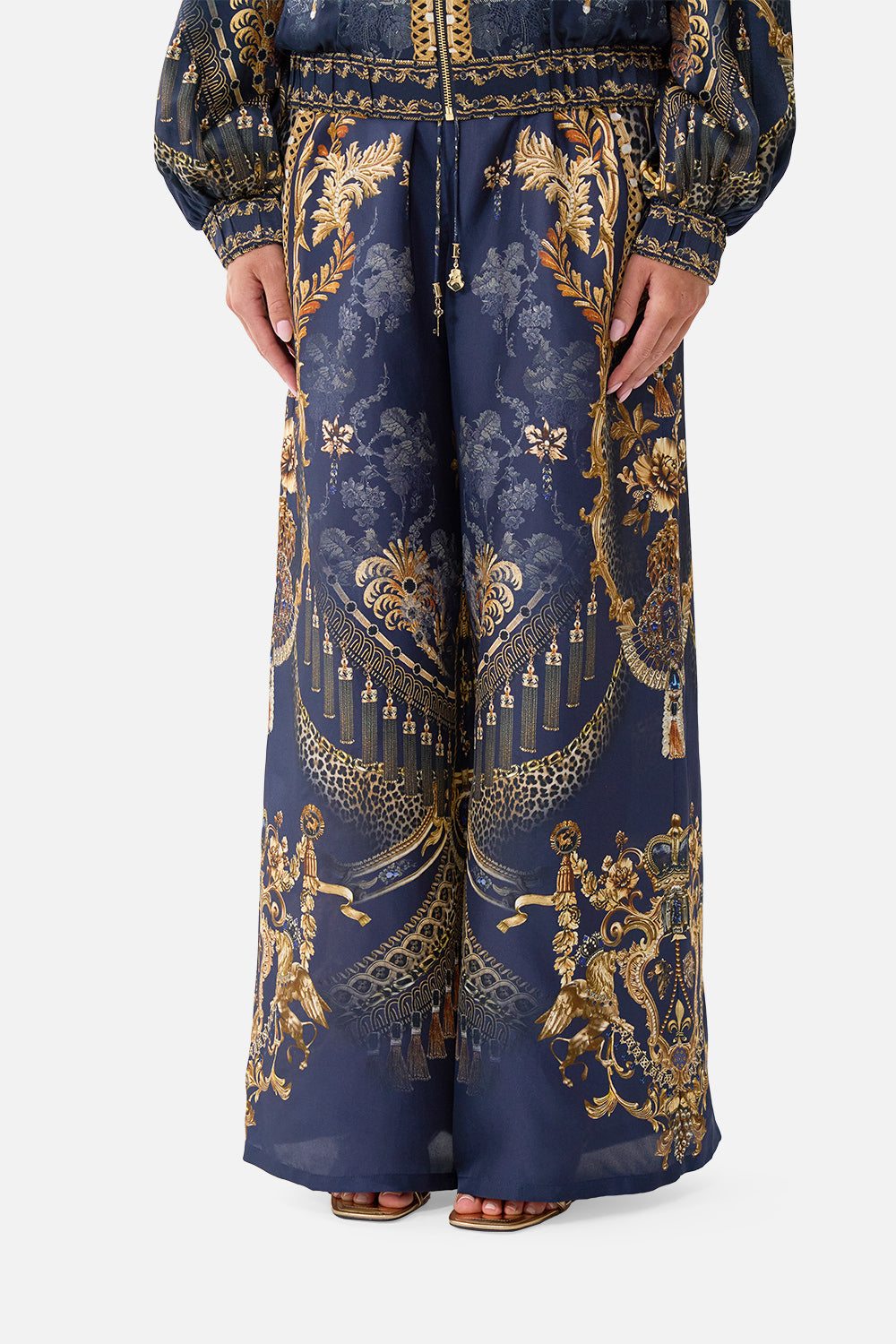 STRAIGHT LEG PANT CLOAKED IN BAROQUE
