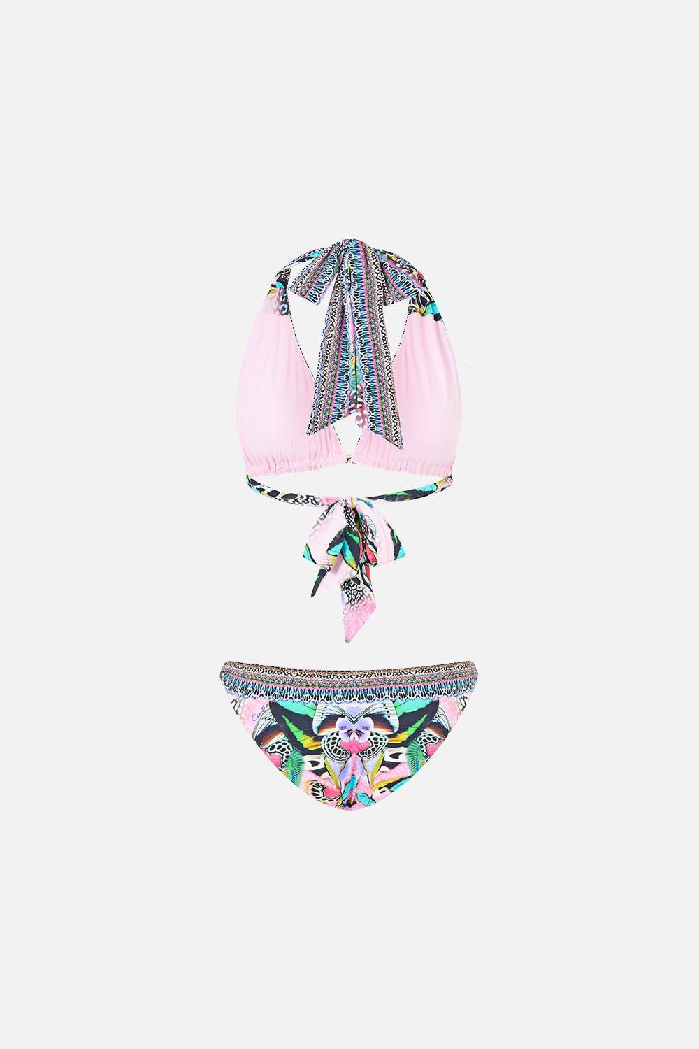 CONJUNTO DE BIKINI CON LAZO AL CUELLO Y DETALLE DE TELA MILLAMORPHOSIS