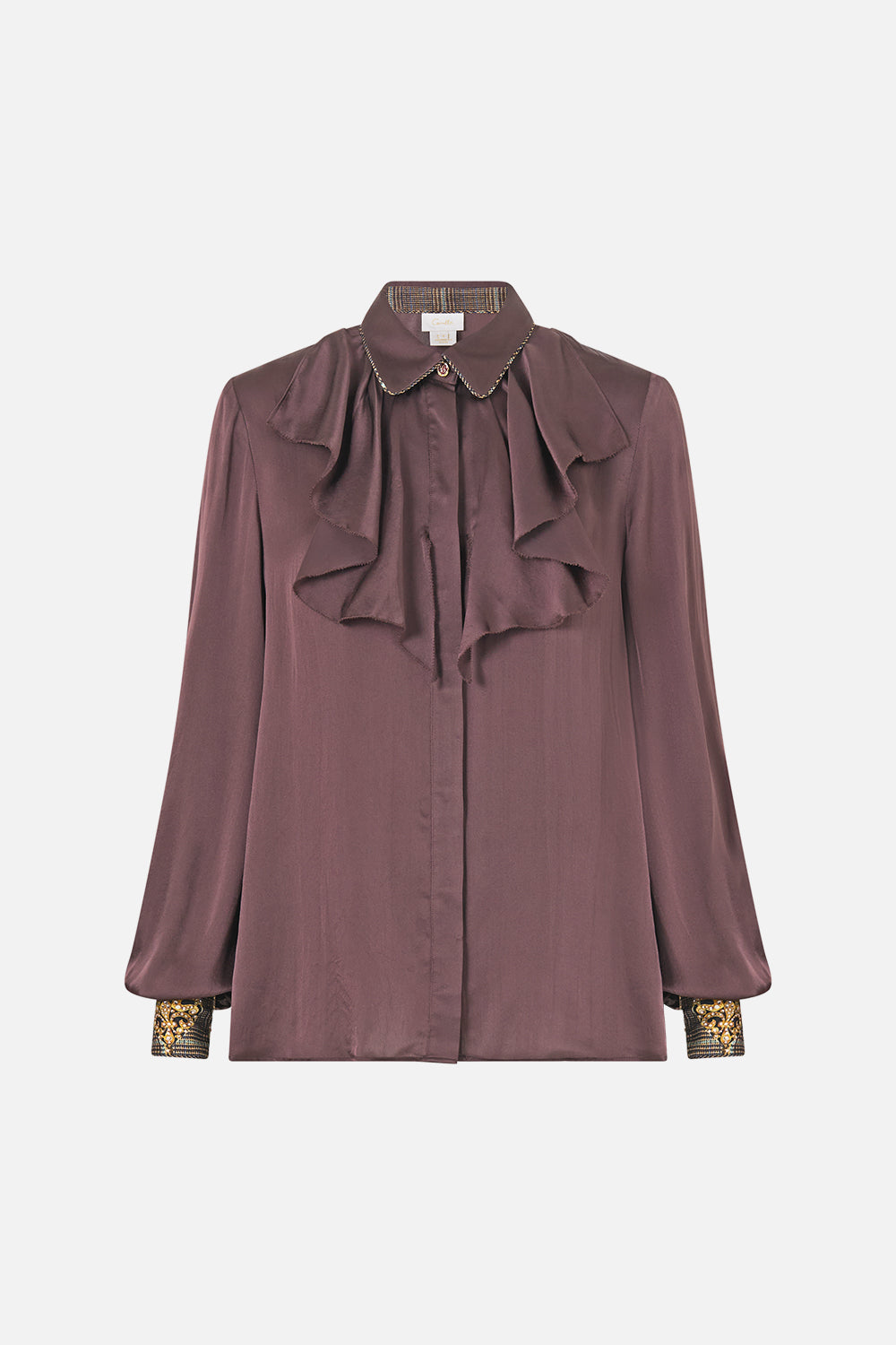 The CAMILLA COLLARED SHIRT WITH FRILL NECK DETAIL ANIMALS IN THE PALACE