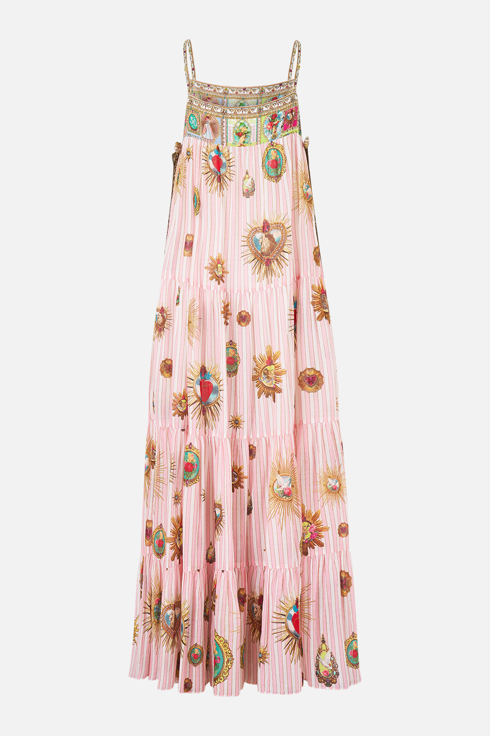The CAMILLA LONG TIERED DRESS WITH BOW TIES PAINTED PRAYERS