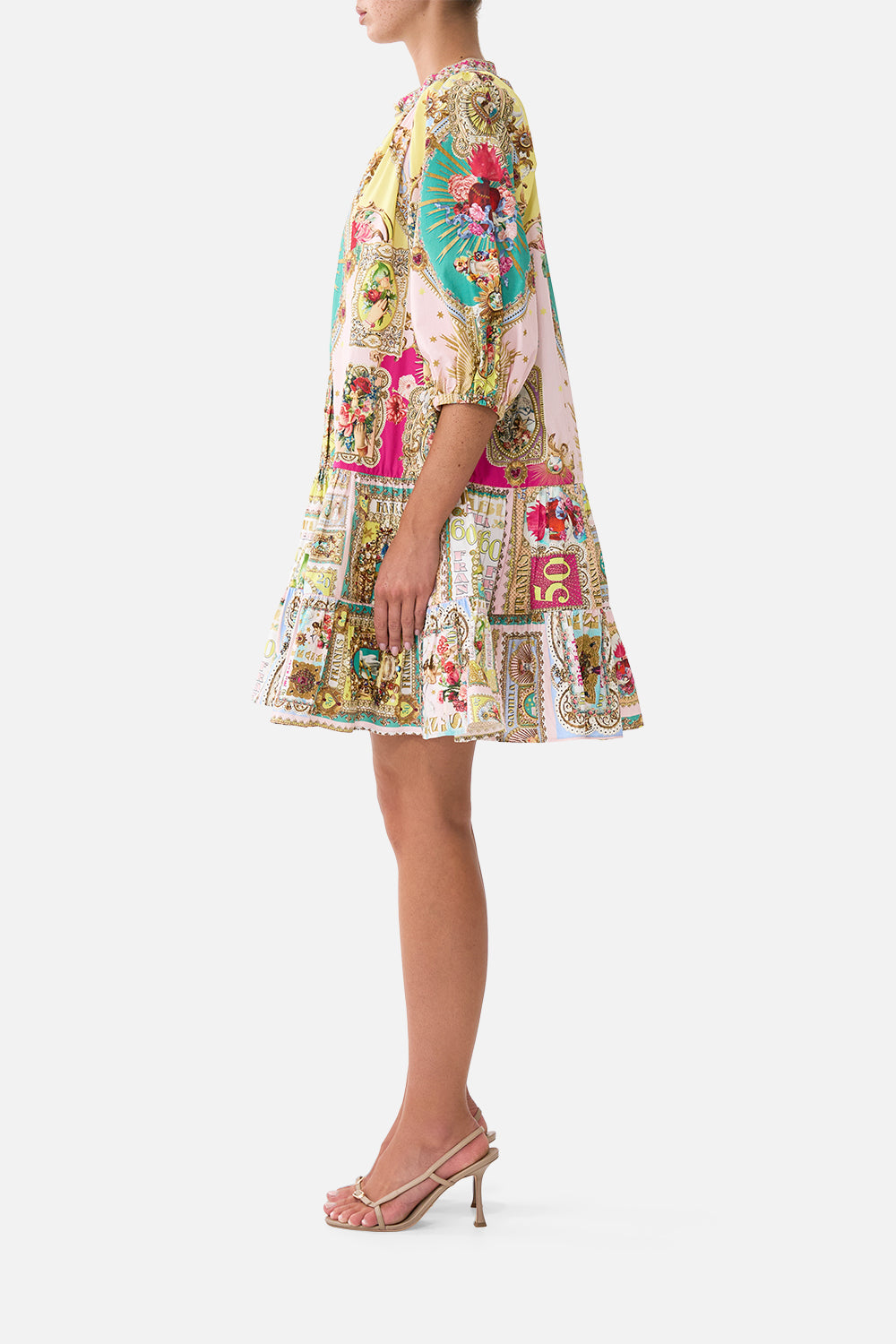 The CAMILLA PUFF SLEEVE SHIRT DRESS PAINTED PRAYERS