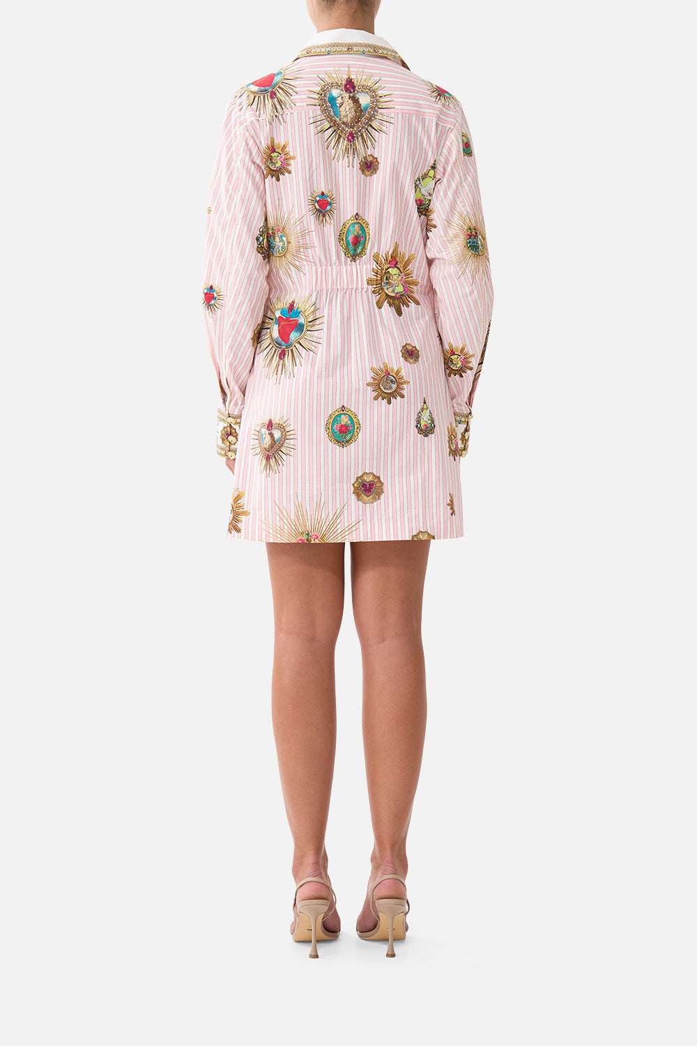 SHIRT DRESS WITH A LINE SKIRT PAINTED PRAYERS