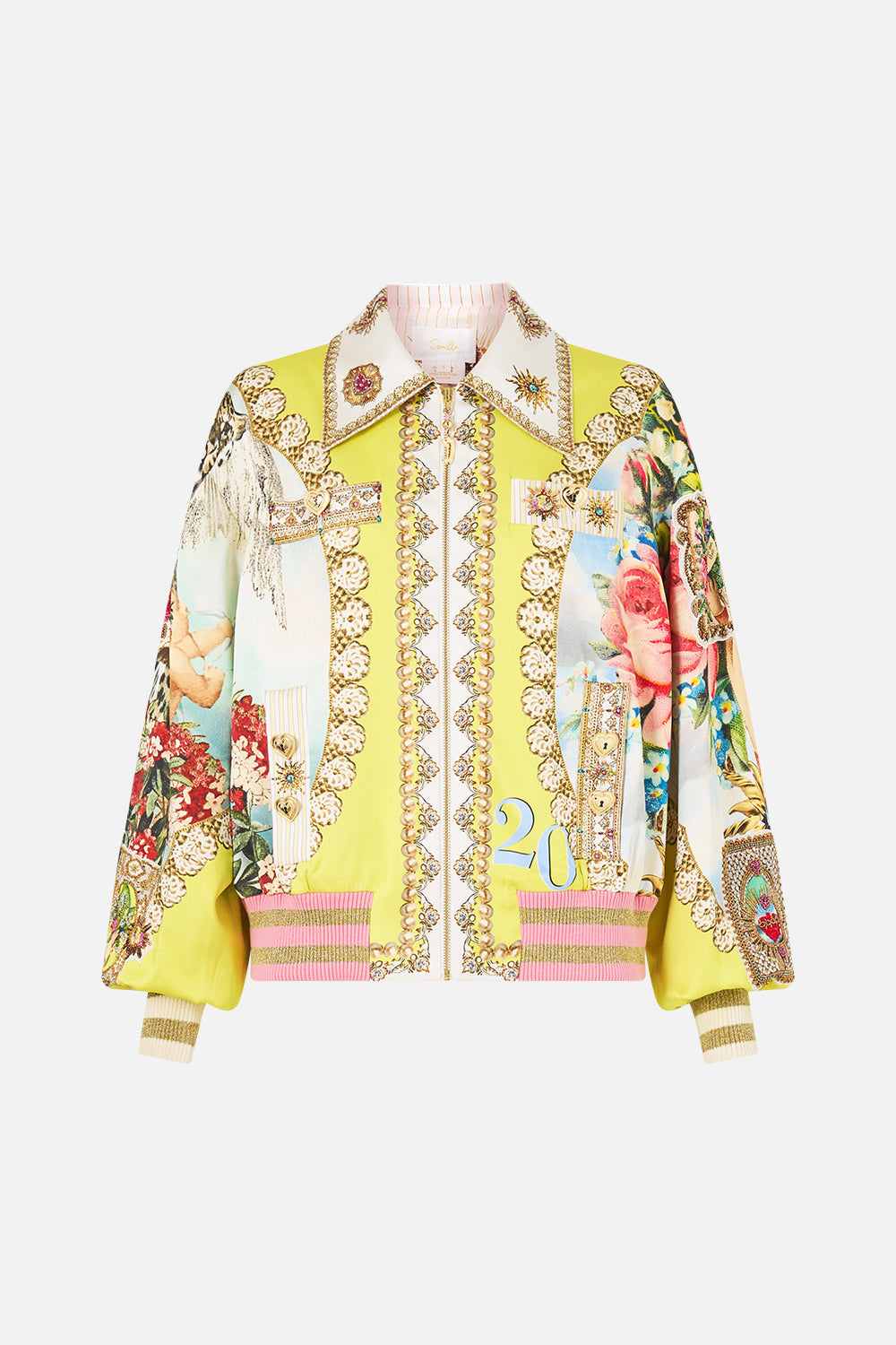 The CAMILLA BOMBER JACKET WITH POCKET DETAILS PAINTED PRAYERS