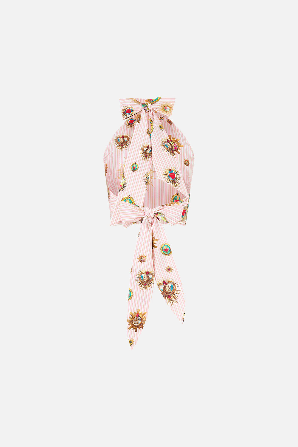 The CAMILLA REVERSIBLE HALTER TIE BACK TOP PAINTED PRAYERS