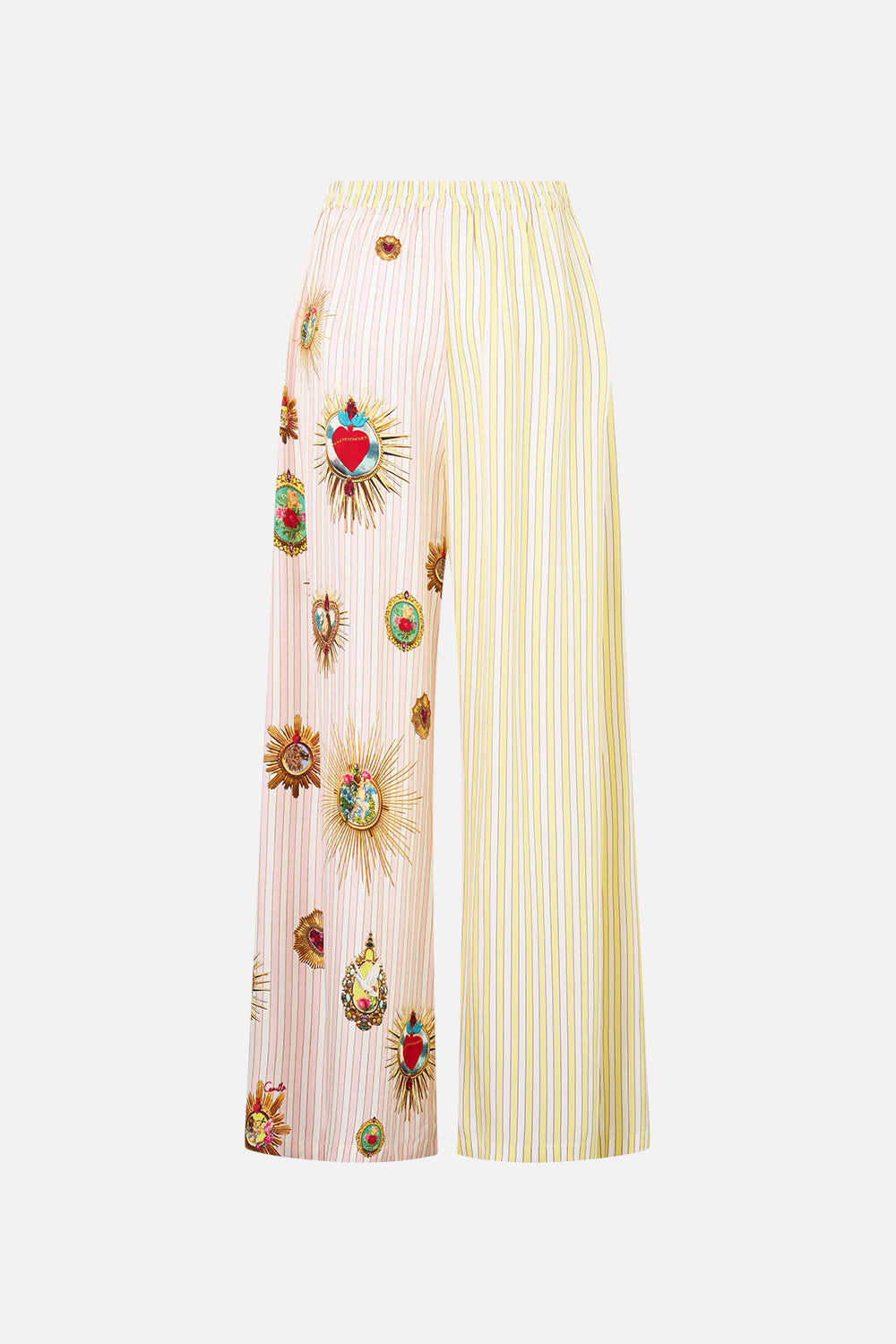 The CAMILLA WIDE LEG TROUSER WITH FRONT POCKETS PAINTED PRAYERS