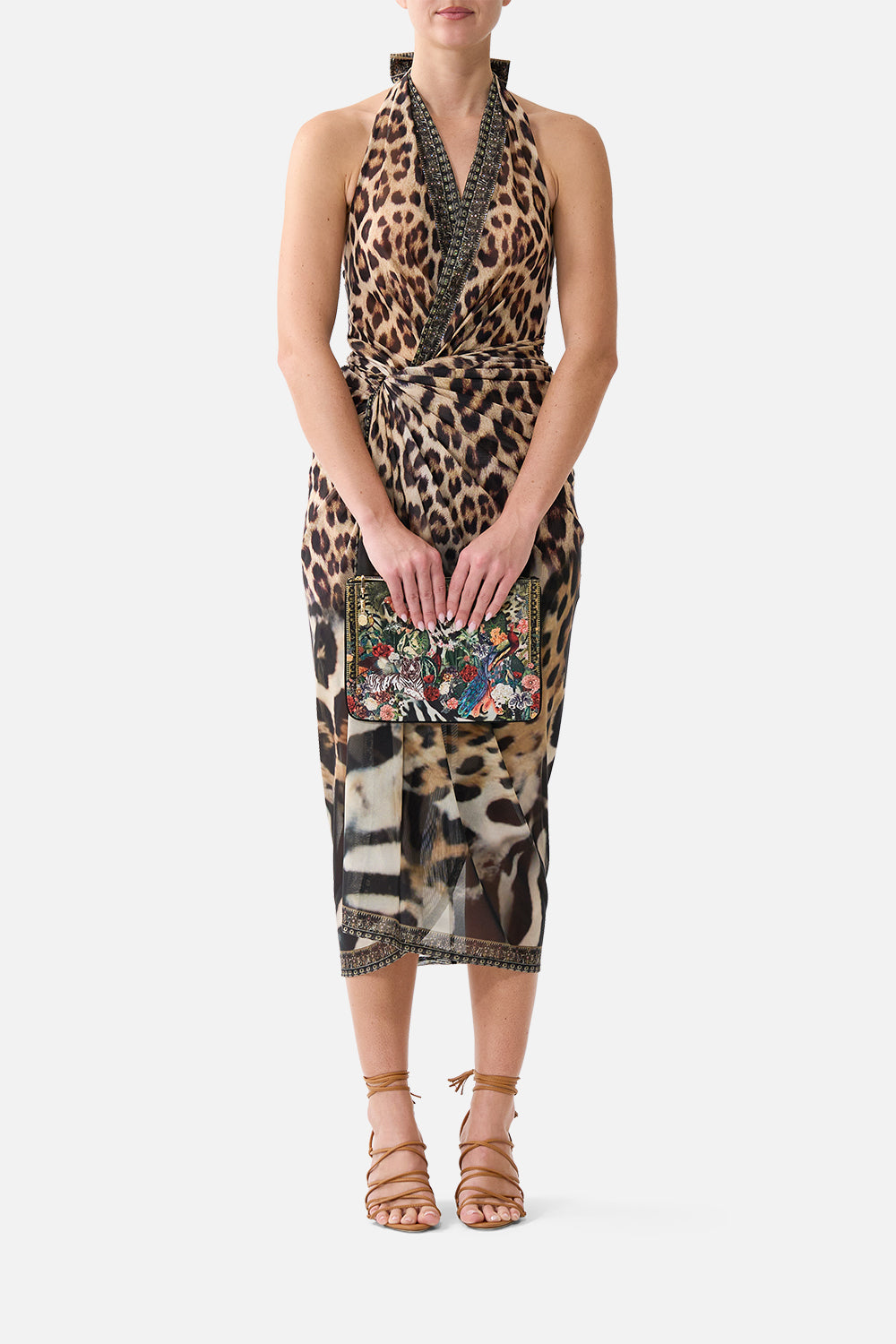 The CAMILLA SMALL CANVAS CLUTCH LEOTIGRA LAND