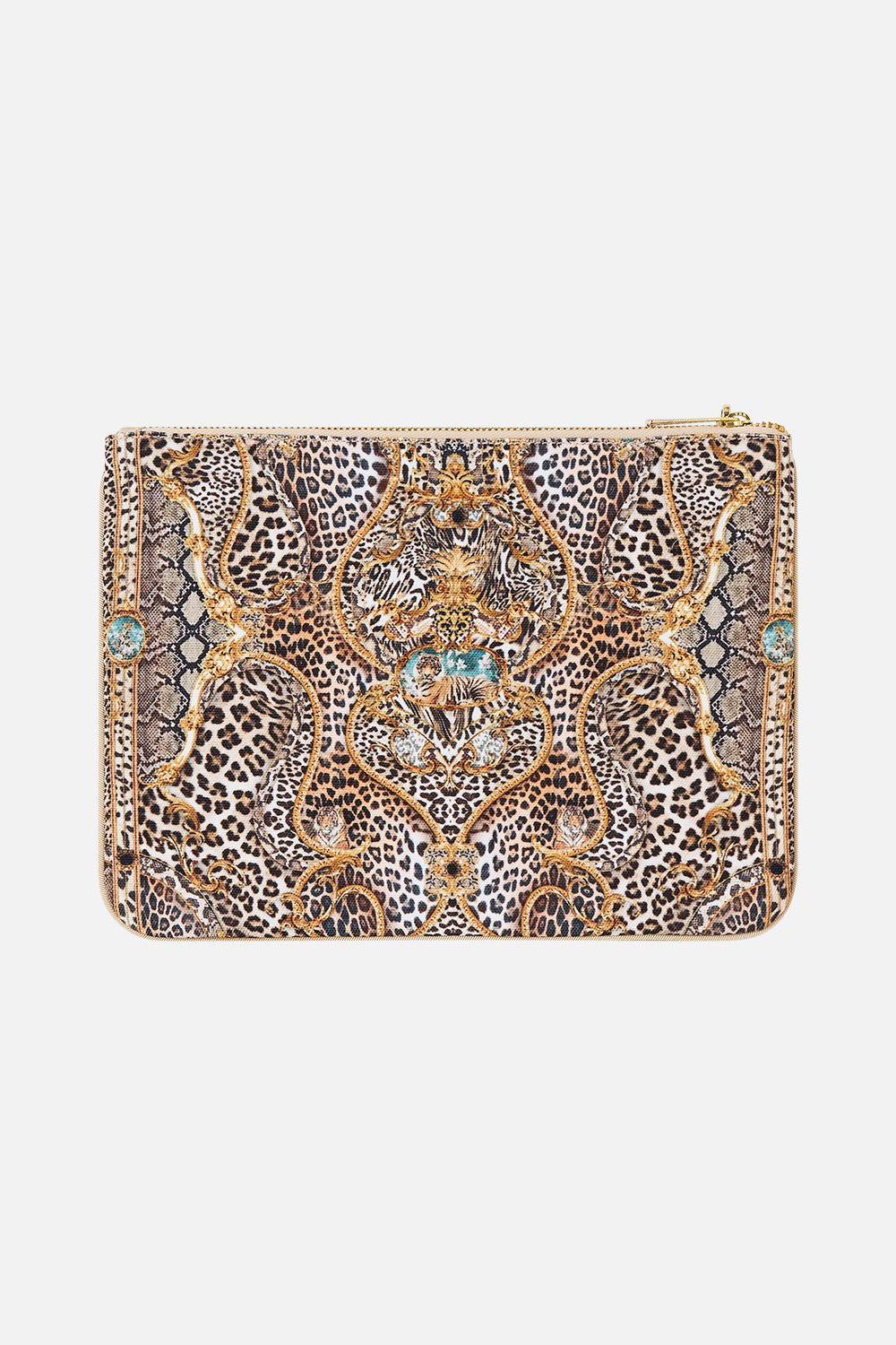 The CAMILLA Small Canvas Clutch Leopard Libertine in our Leopard Libertine print.