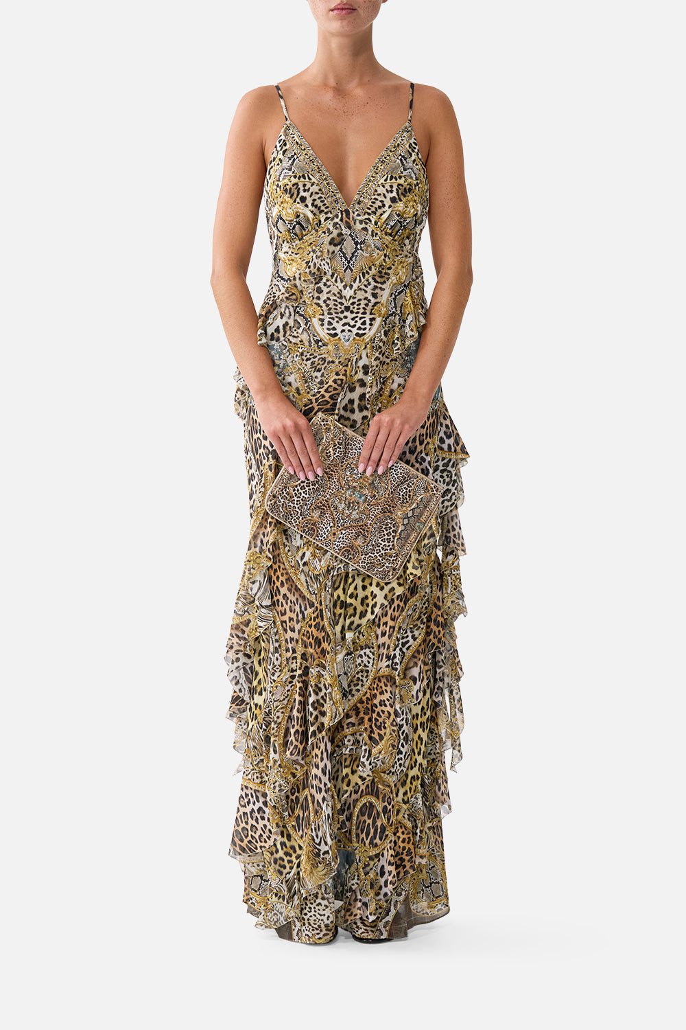 The CAMILLA Small Canvas Clutch Leopard Libertine in our Leopard Libertine print.
