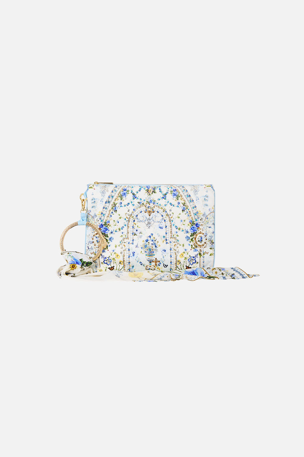 The CAMILLA RING SCARF CLUTCH DANDELION SKIESDANDELION SKIES