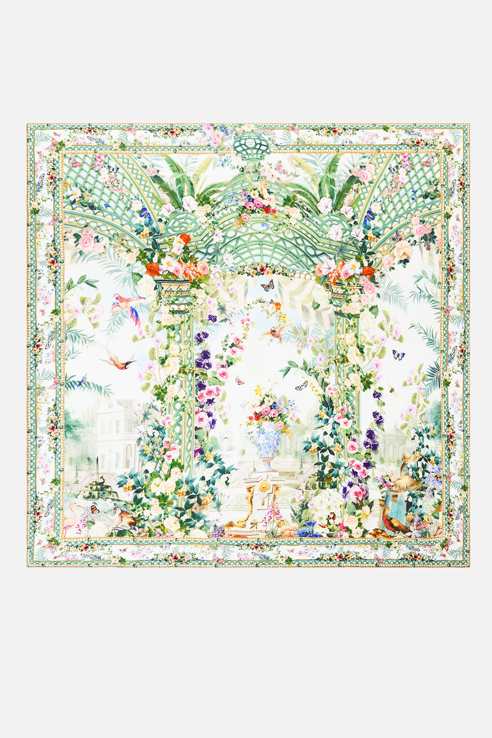 The CAMILLA Large Crystalled Silk Square Scarf Art For The Empress in our Art For The Empress print.