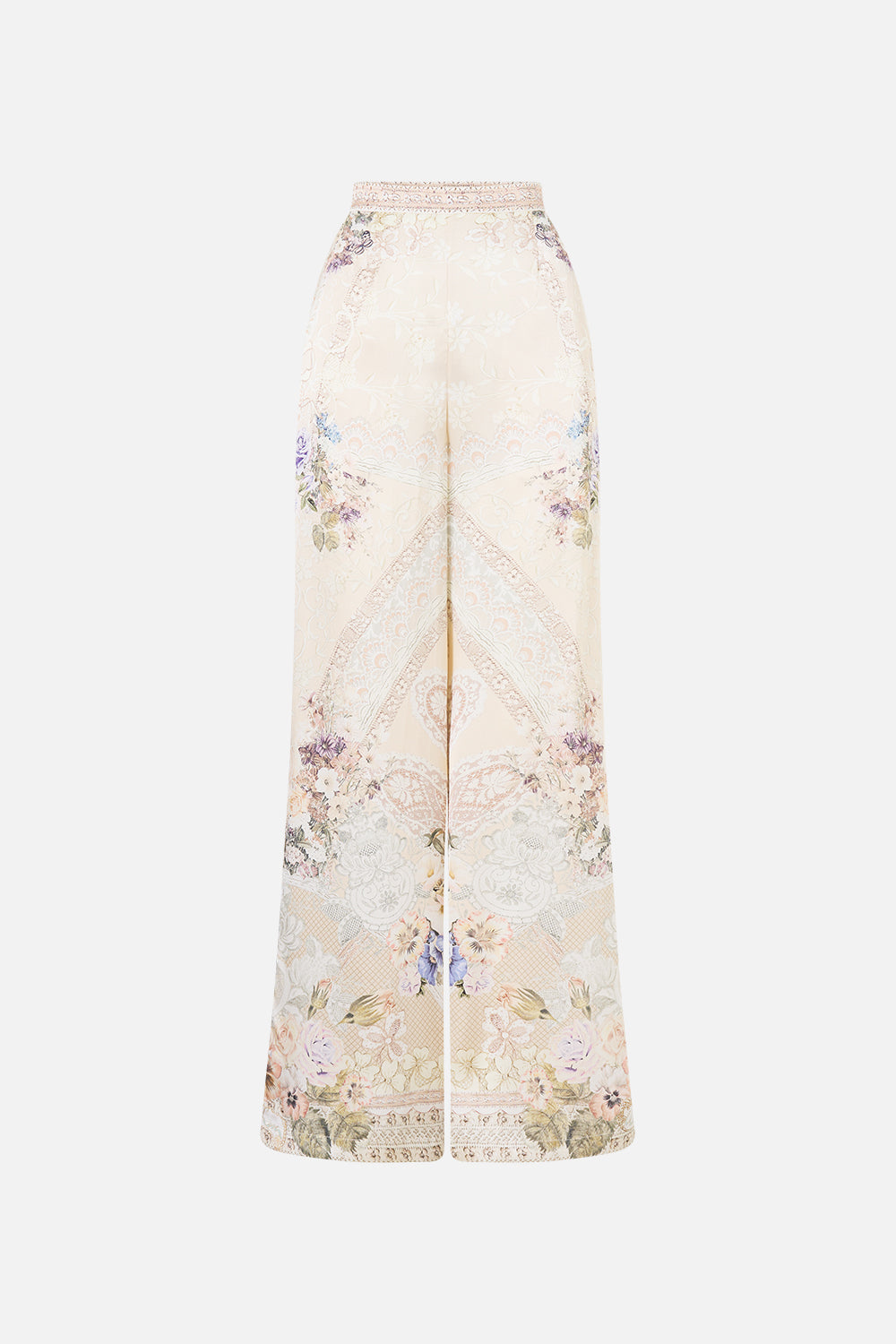 PANTALÓN MINIMALISTA DE PIERNA ANCHA CON CORDONES DE AMOR