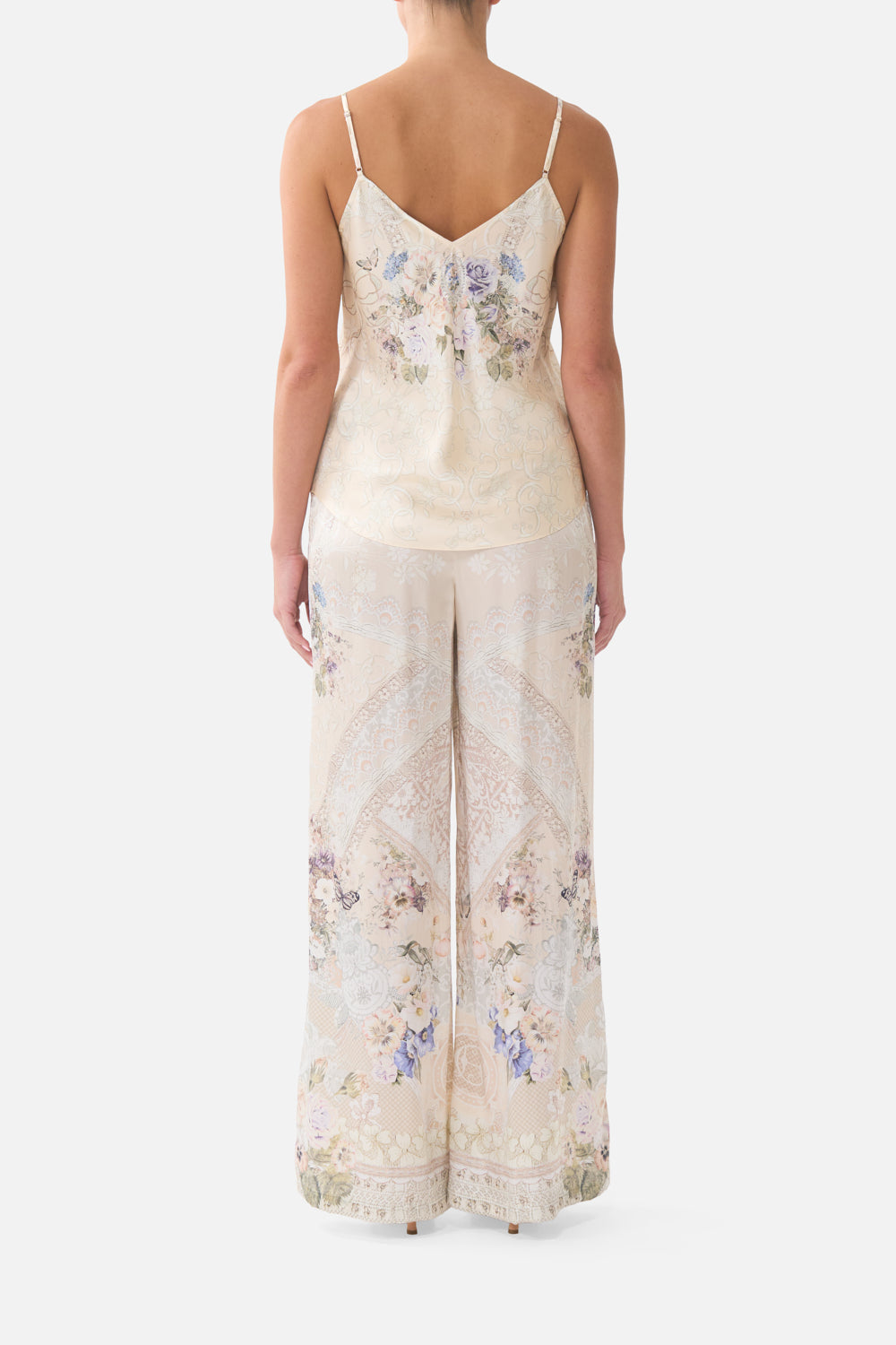 PANTALÓN MINIMALISTA DE PIERNA ANCHA CON CORDONES DE AMOR