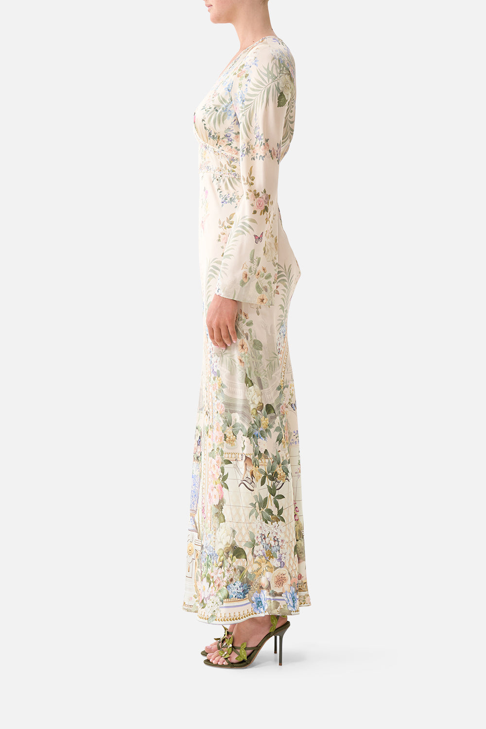 The CAMILLA V NECK DRESS WITH FLARED SLEEVE MIDSUMMER MASTERPIECE