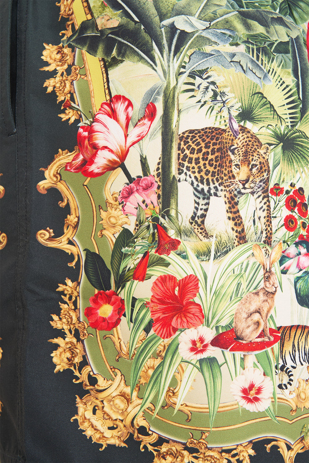The CAMILLA Mid Length Boardshort With Elastic Waist Wanderlust Empire in our Wanderlust Empire print.