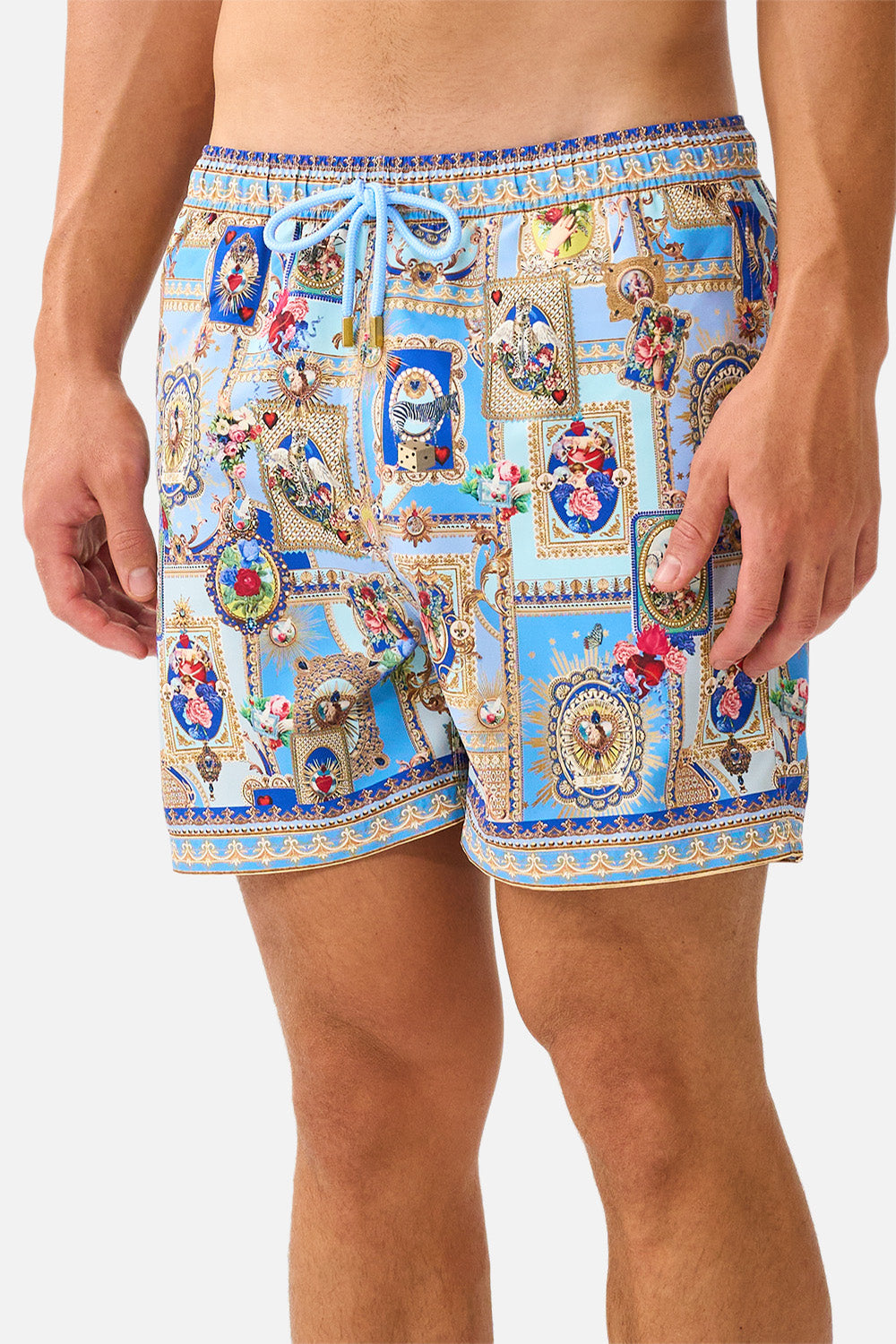 MID LENGTH BOARDSHORT WITH ELASTIC WAIST VERSES IN VINTAGE
