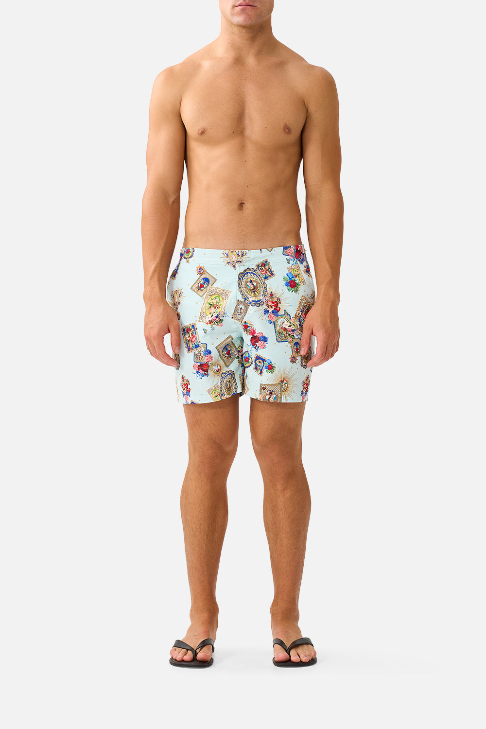 BERMUDA DE BAÑO DE LARGO MEDIO CON CINTURA FIJA VERSUS EN VINTAGE