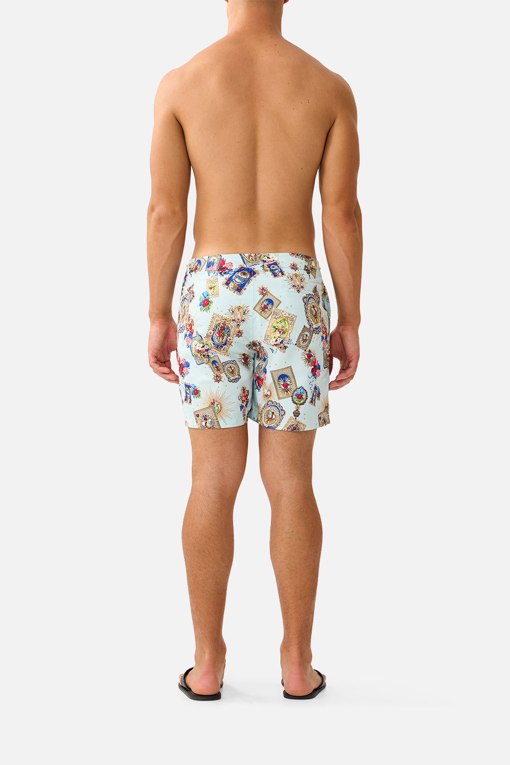 BERMUDA DE BAÑO DE LARGO MEDIO CON CINTURA FIJA VERSUS EN VINTAGE