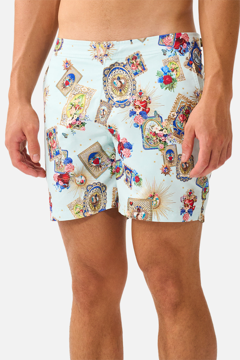 BERMUDA DE BAÑO DE LARGO MEDIO CON CINTURA FIJA VERSUS EN VINTAGE