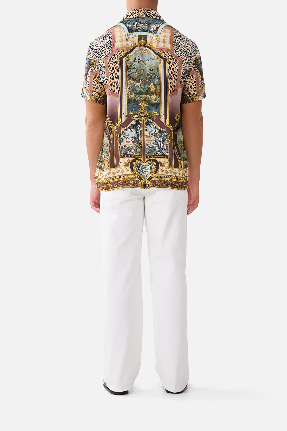 The CAMILLA SHORT SLEEVE CAMP COLLARED SHIRT ANIMALS IN THE PALACE