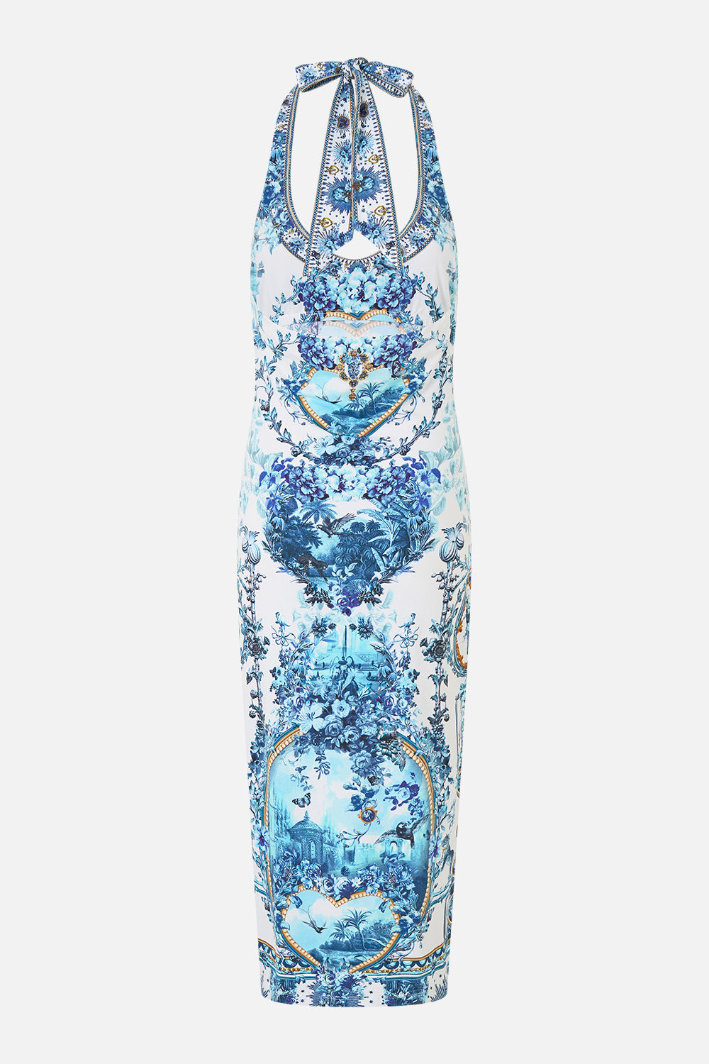 The CAMILLA JERSEY HALTER DRESS THE PORCELAIN PARLOUR