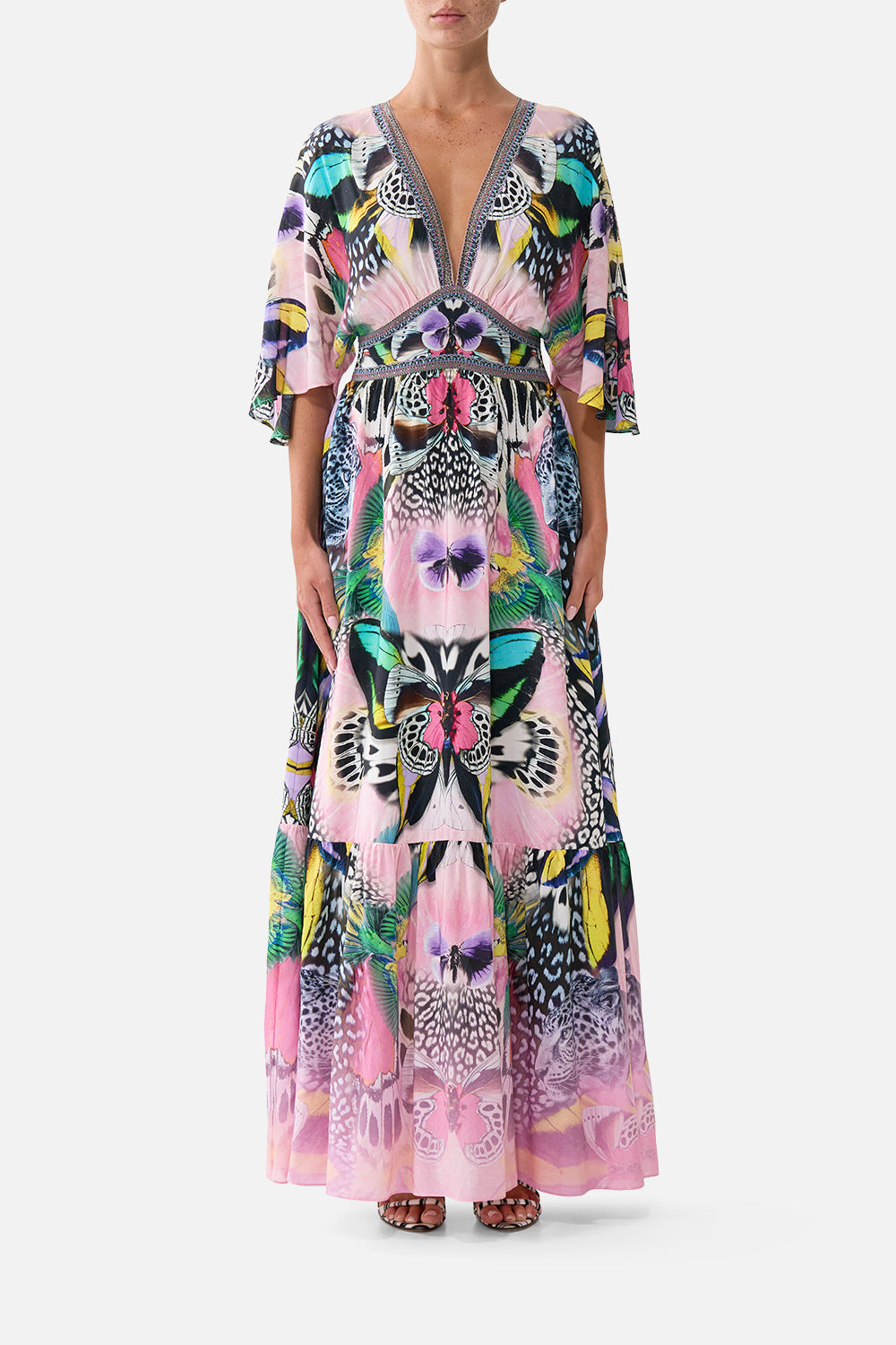 The CAMILLA WAISTED DRESS WITH HEM RUFFLE MILLAMORPHOSISMILLAMORPHOSIS