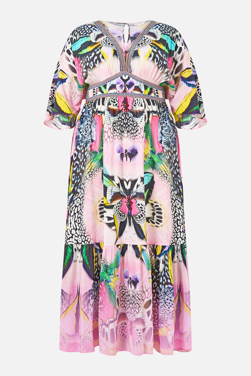 The CAMILLA WAISTED DRESS WITH HEM RUFFLE MILLAMORPHOSIS