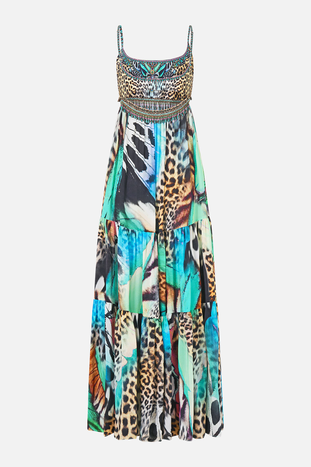 The CAMILLA LONG DRESS WITH JERSEY BODICE BUTTERFLY BOHEMIA