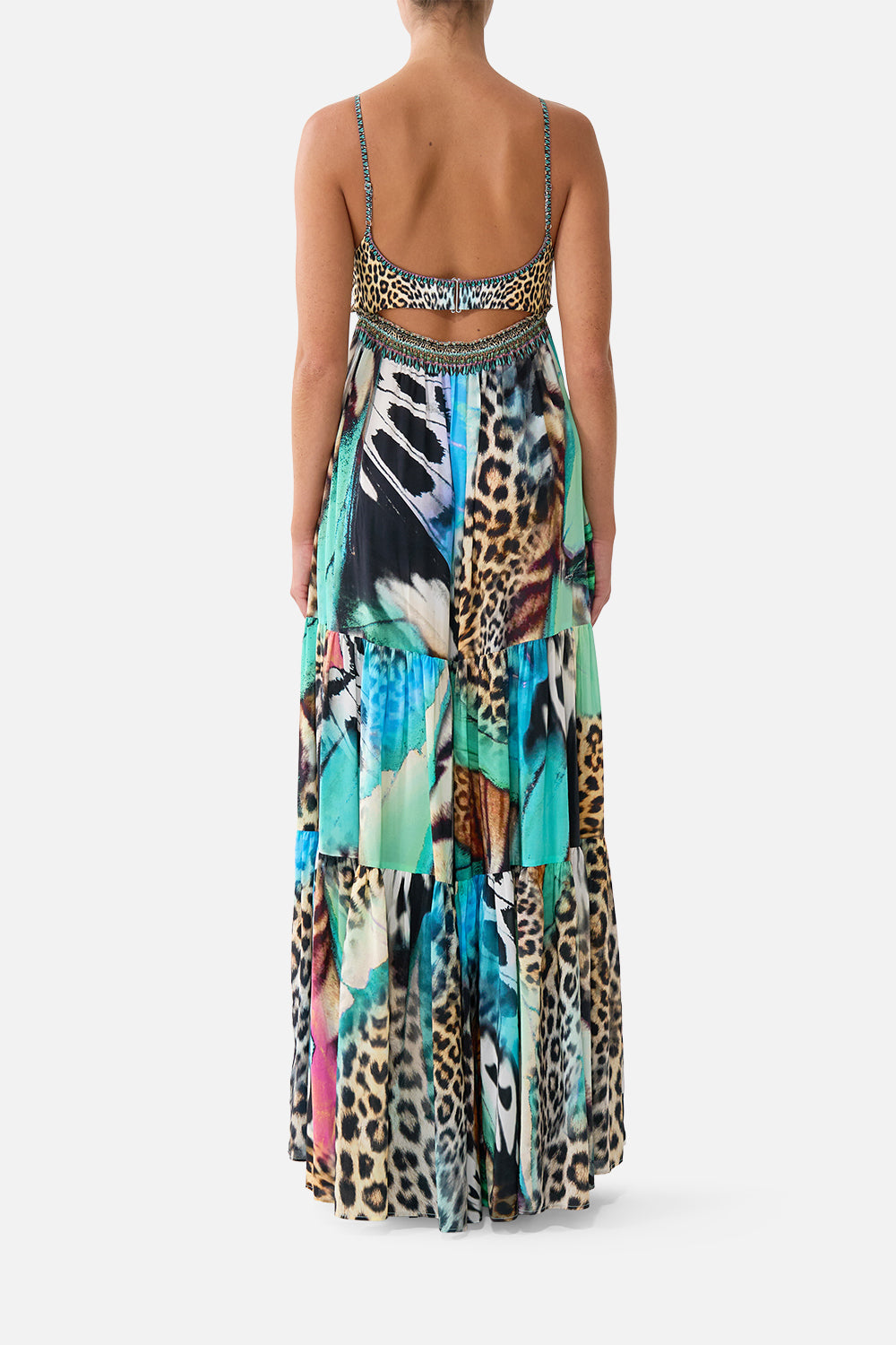 The CAMILLA LONG DRESS WITH JERSEY BODICE BUTTERFLY BOHEMIA