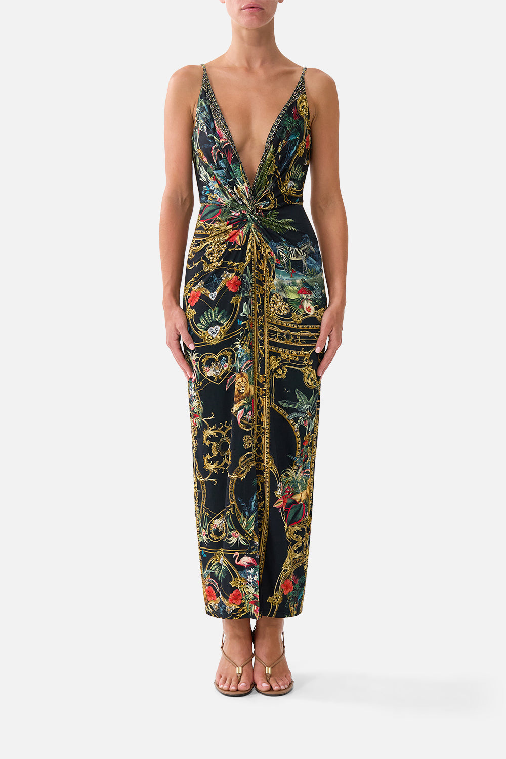 designer midi dress Straight Slit-Sleeve  Red Black L A modern essential that reflects Akris signature approach to tailoring. Womens Summer Cotton Printed Midi