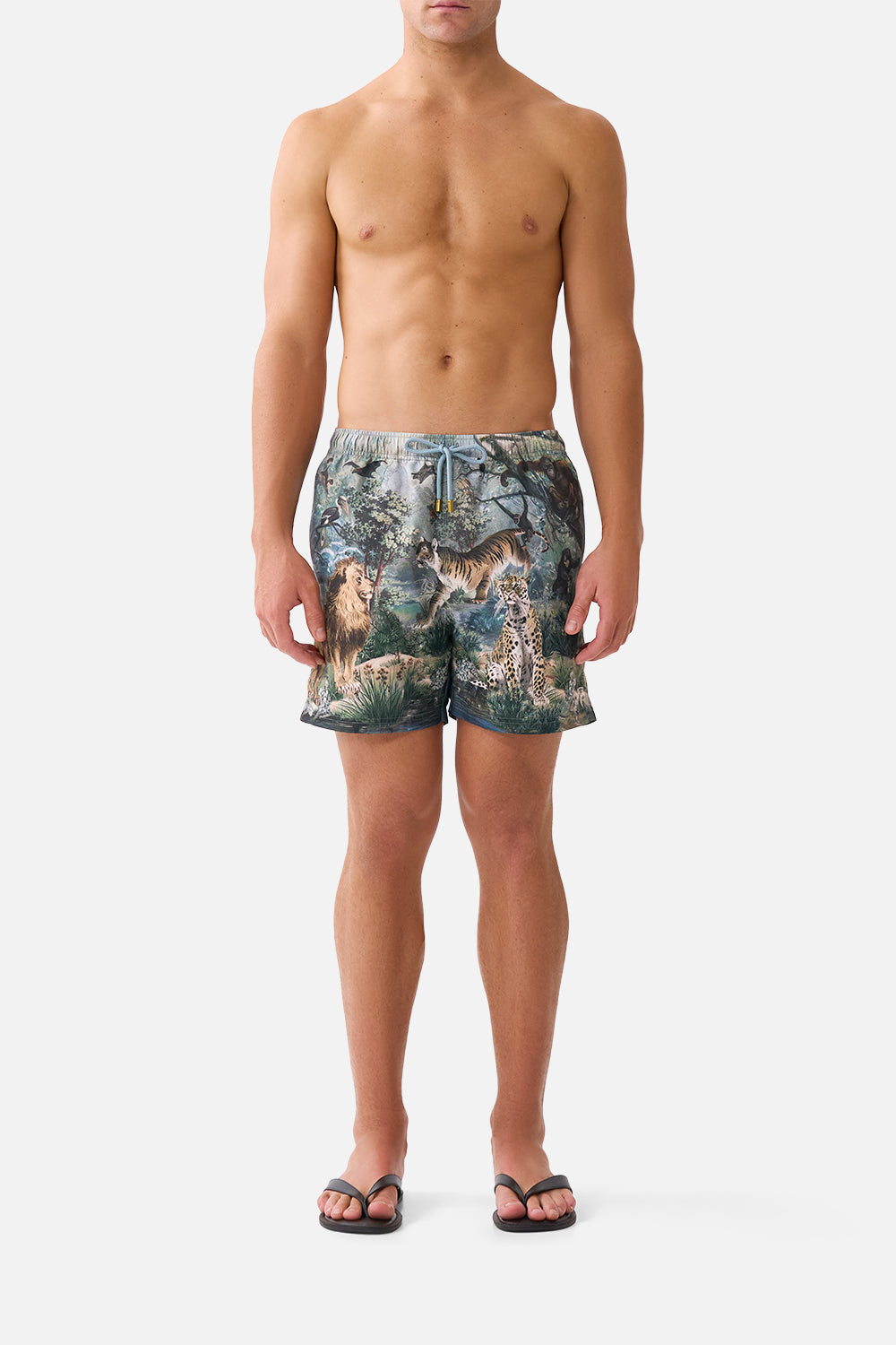 The CAMILLA MID LENGTH BOARDSHORT WITH ELASTIC WAIST ANIMALS IN THE PALACEANIMALS IN THE PALACE