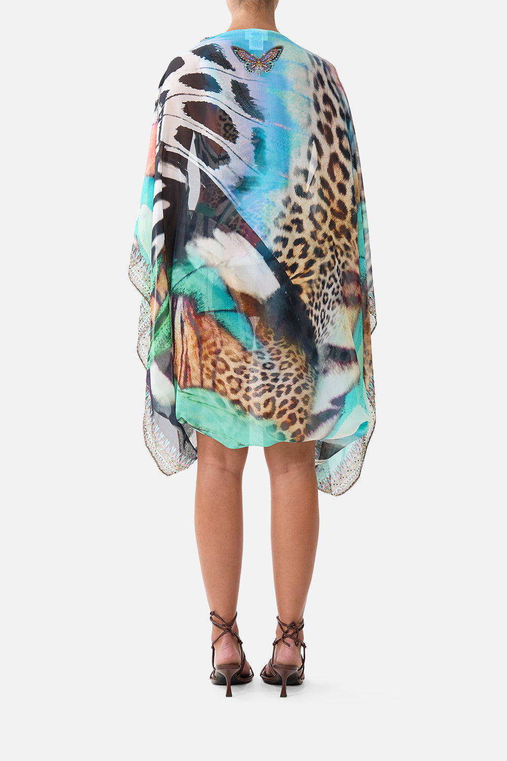 The CAMILLA SILK CHIFFON SHRUG BUTTERFLY BOHEMIA