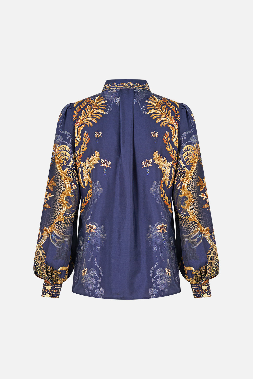 COLLARED SHIRT WITH PINTUCKS CLOAKED IN BAROQUE