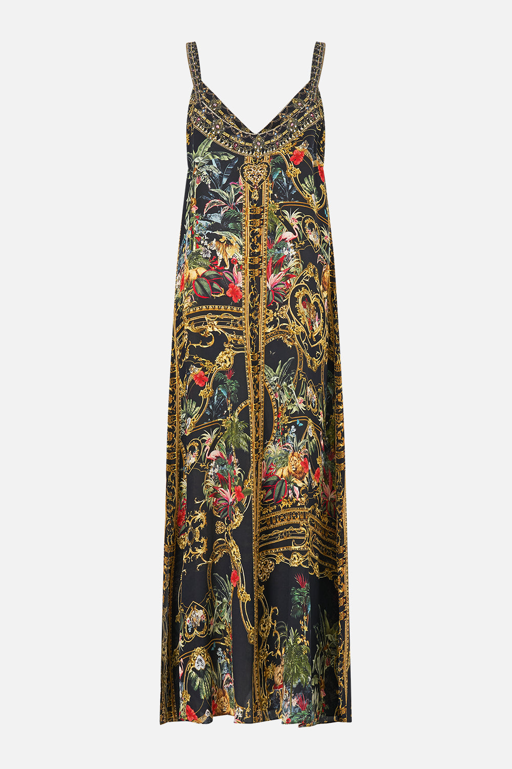 VESTIDO LENCERO MIDI DE ESCOTE EN V PALACE ZOOLOGY