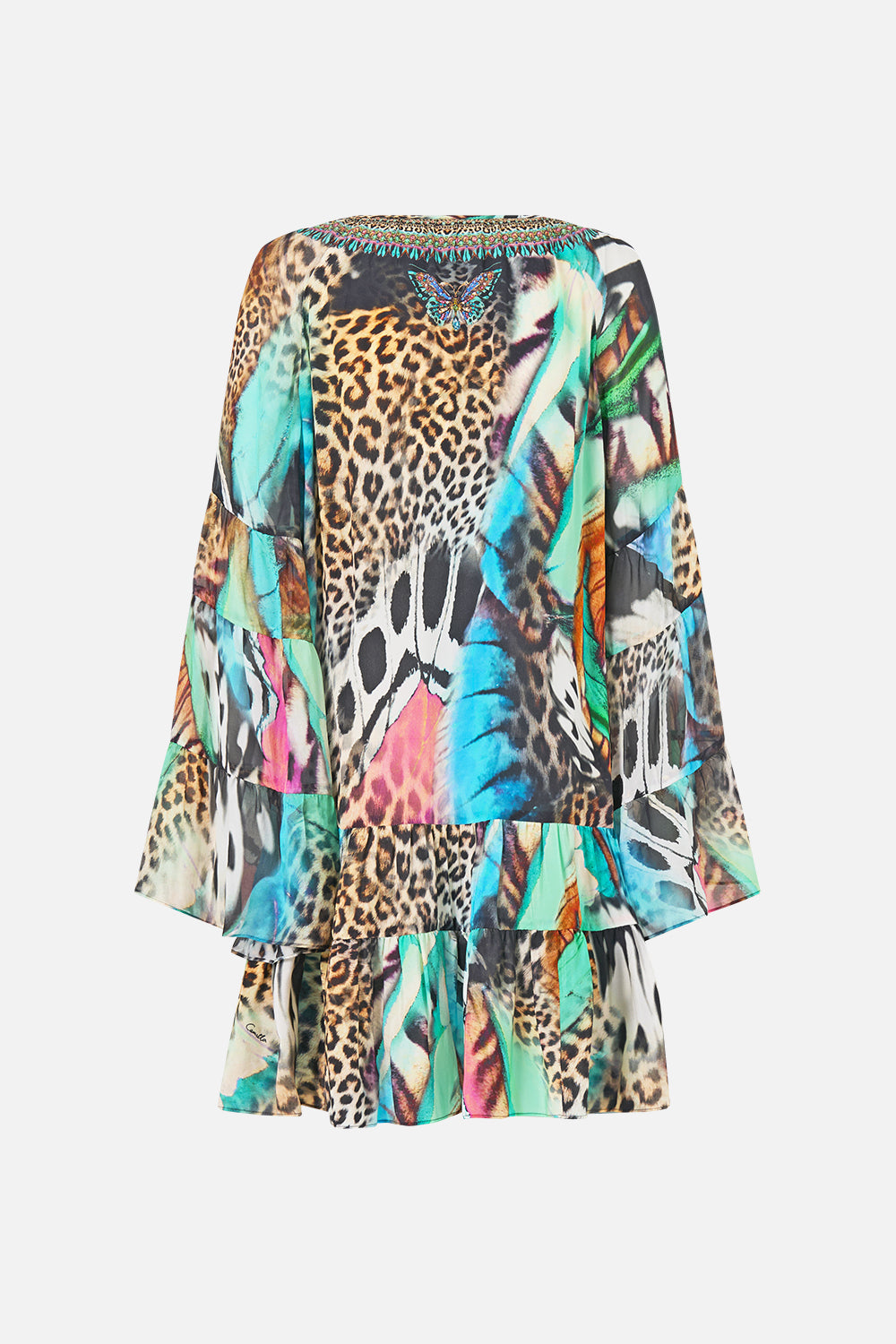 The CAMILLA A-LINE GATHERED PANEL DRESS BUTTERFLY BOHEMIA