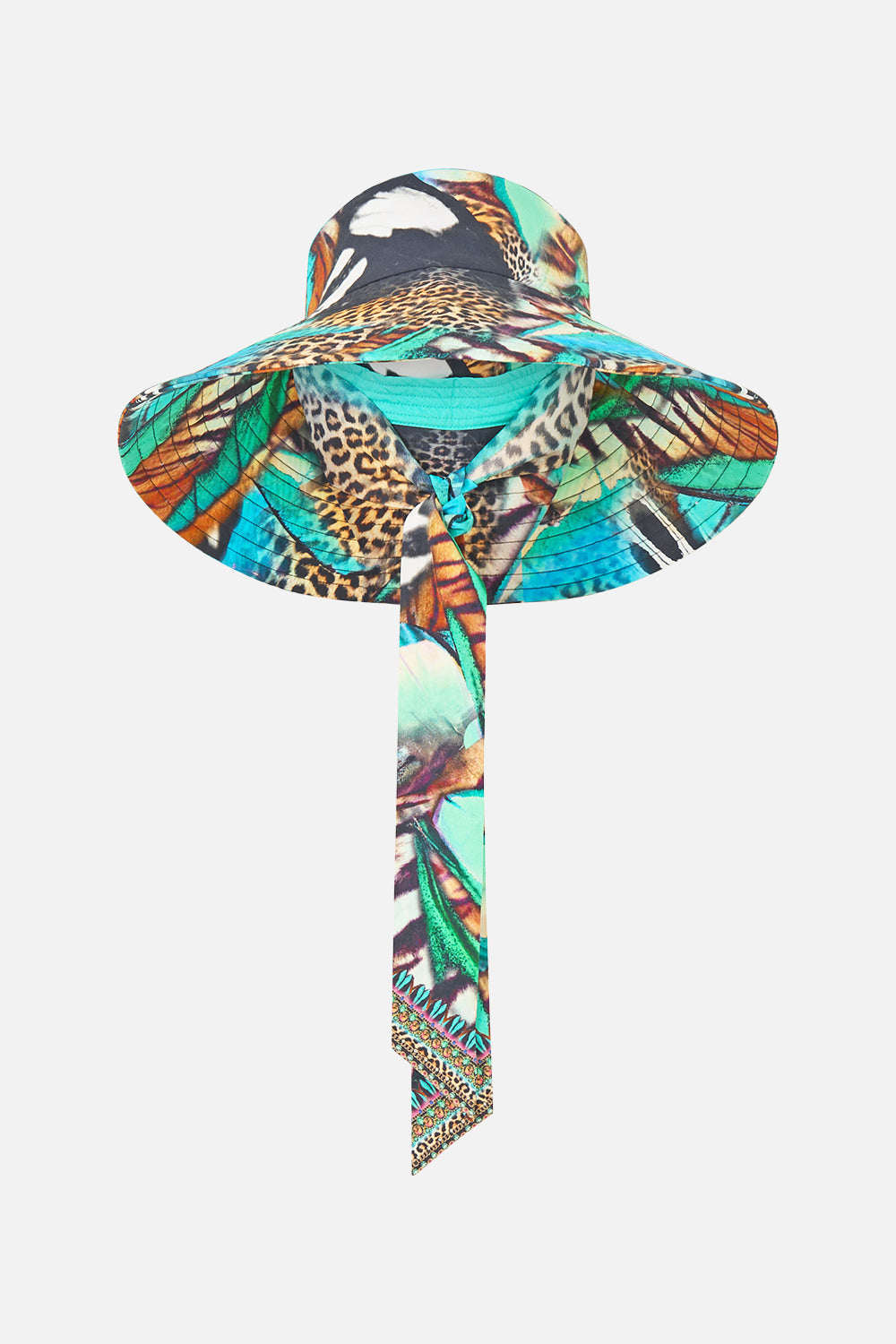 The CAMILLA WIDE BRIM BUCKET HAT WITH TIE BUTTERFLY BOHEMIABUTTERFLY BOHEMIA