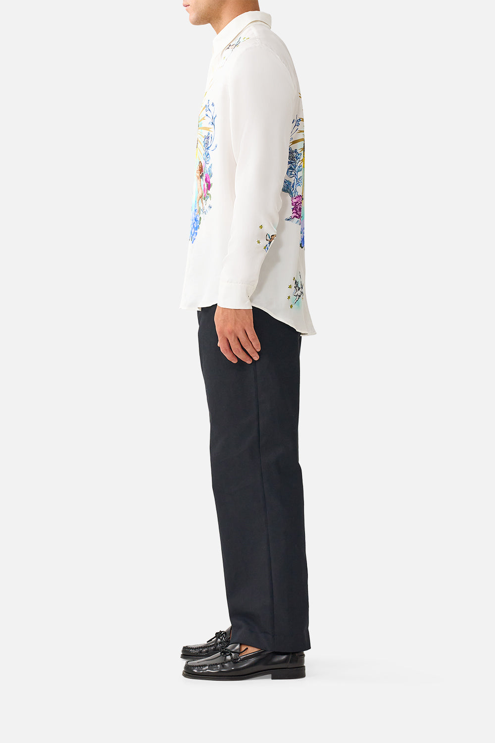 CAMISA DE MANGA LARGA CON TAPETA OCULTA DE NIÑO ESTILO CHINO