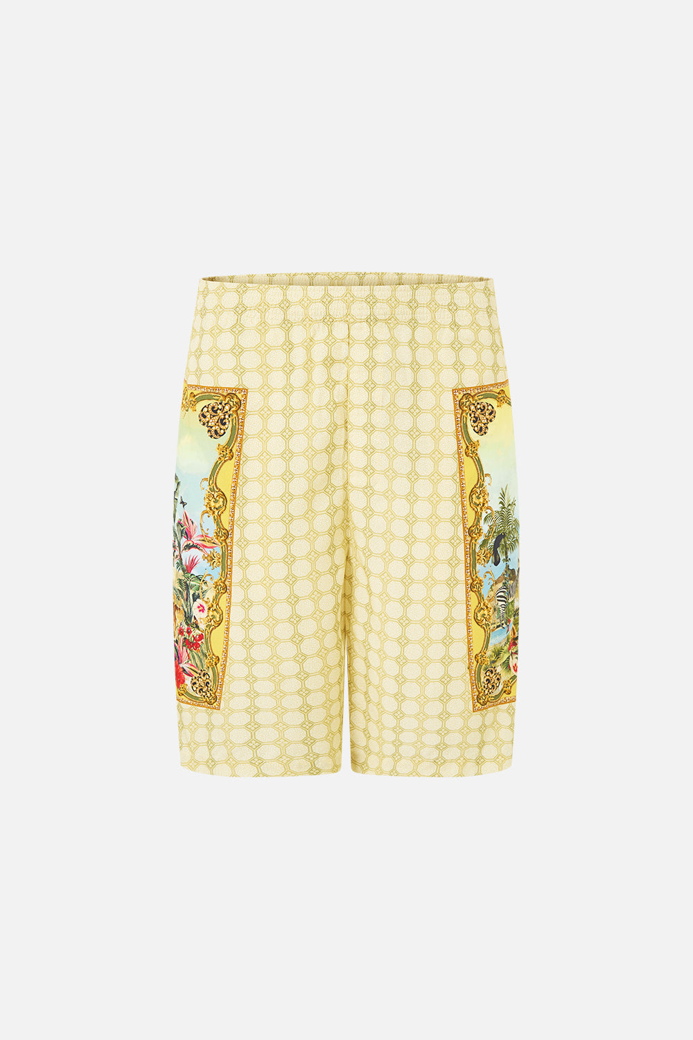 The CAMILLA Baggy Long Walk Short With Elastic Waist Wanderlust Empire in our Wanderlust Empire print.